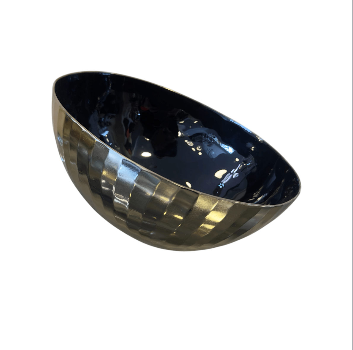 Gold Siyah Oval Dekoratif Tabak 
