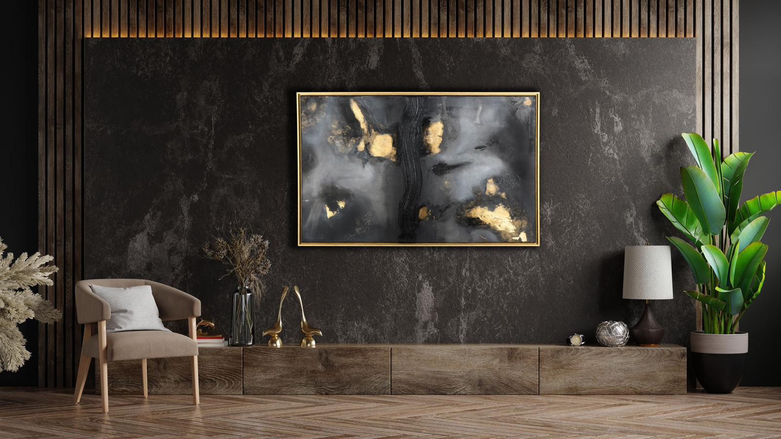 Siyah Gold Yağlı Boya Tablo 