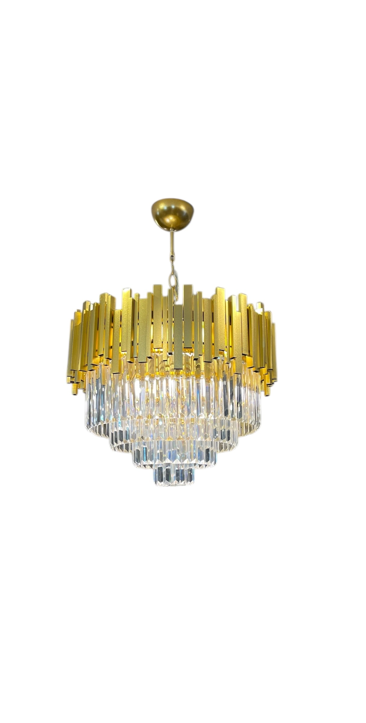Gold Metal Kristal Taş Avize 