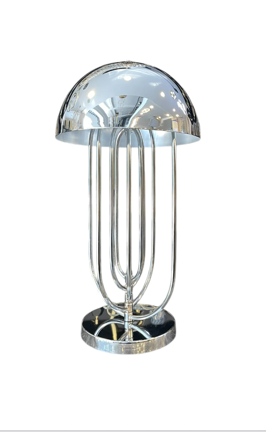 Gümüş Metal Mantar Abajur