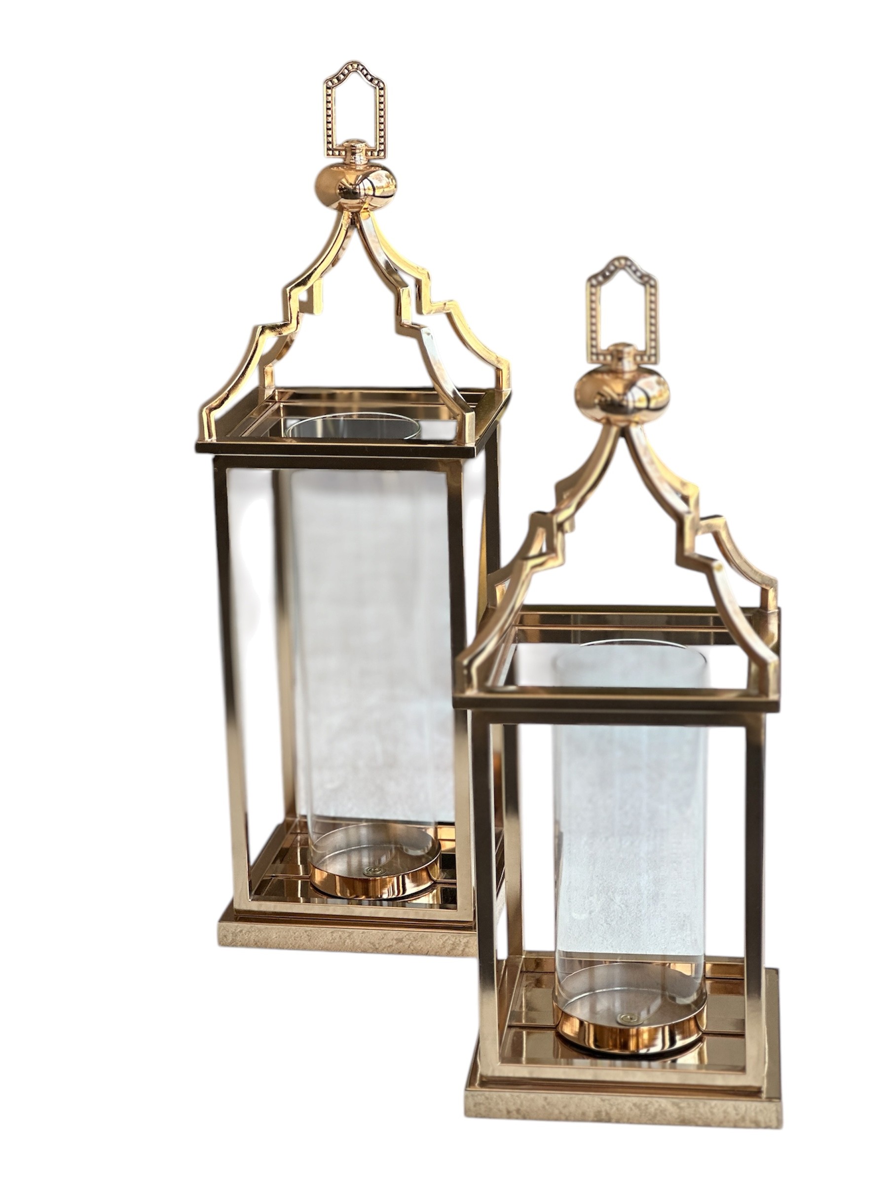 Gold Metal Camlı İkili Fener 
