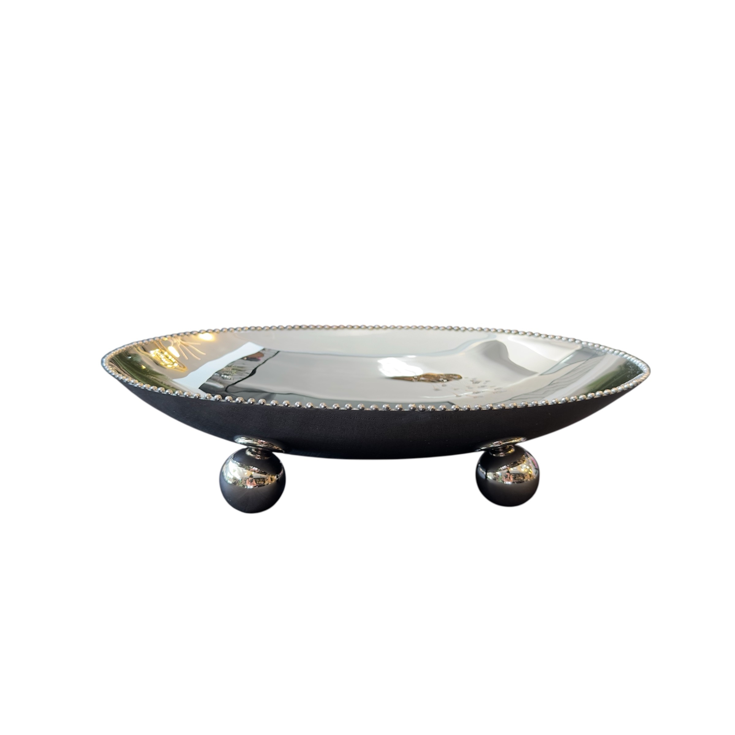 Gümüş Metal Kaplama Oval Tabak 