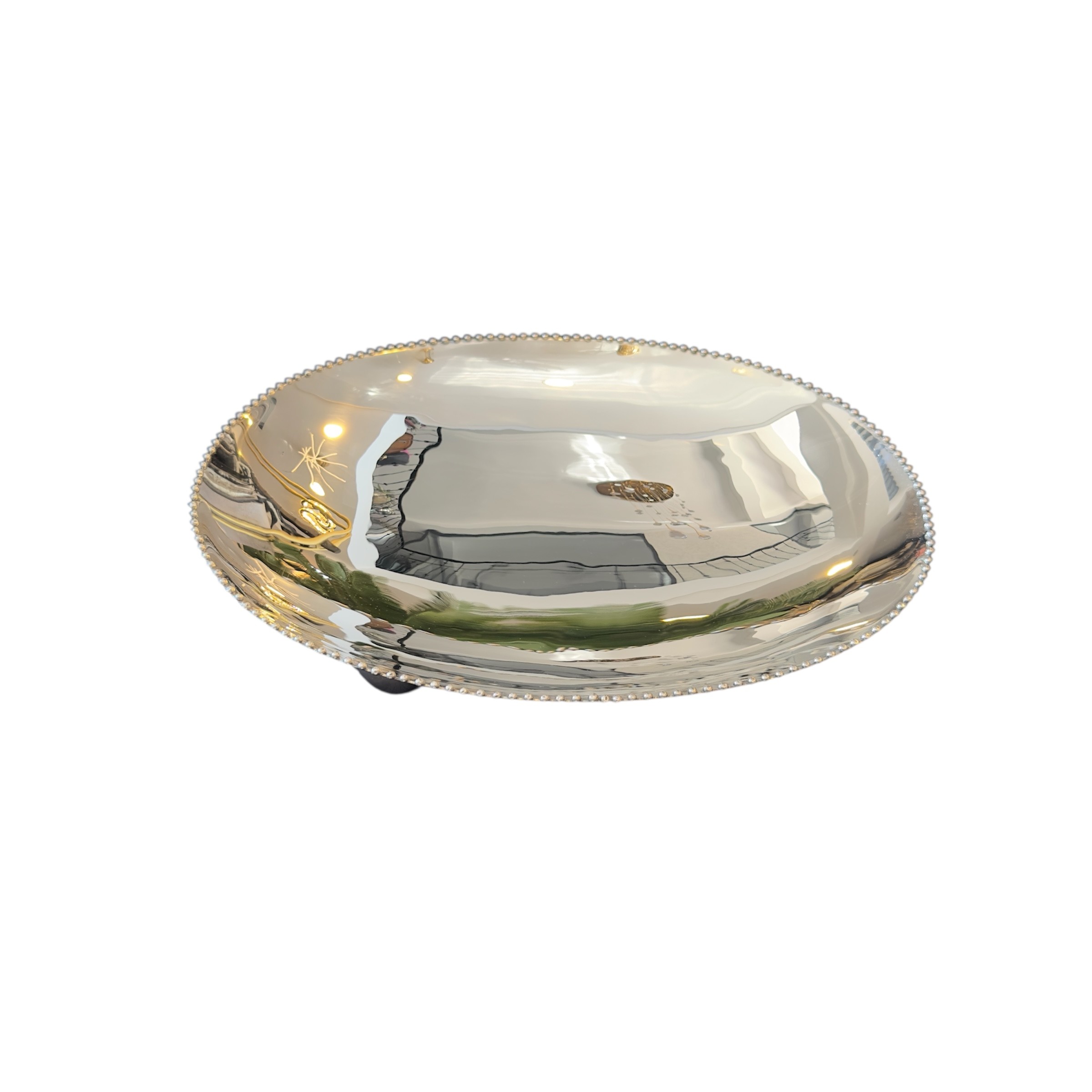 Gümüş Metal Kaplama Oval Tabak 