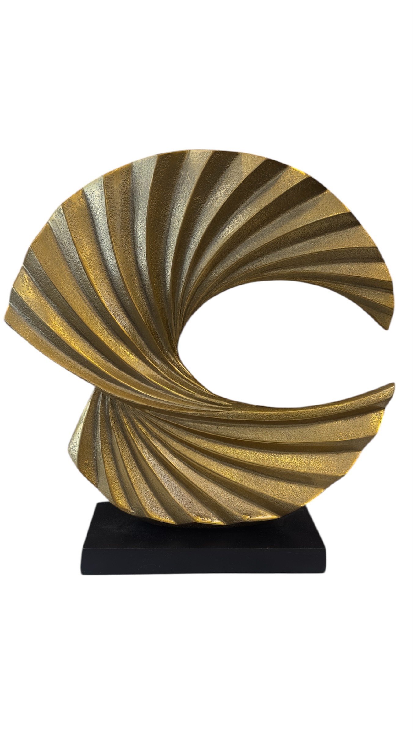 Döküm Siyah Gold Yelpaze Obje 