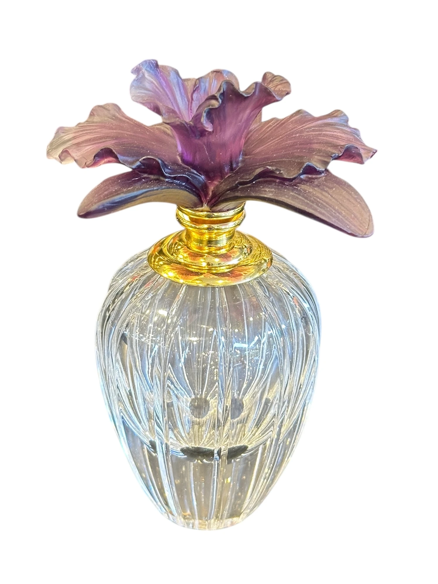 Mor Çiçek Kapaklı Kristal Şişe 