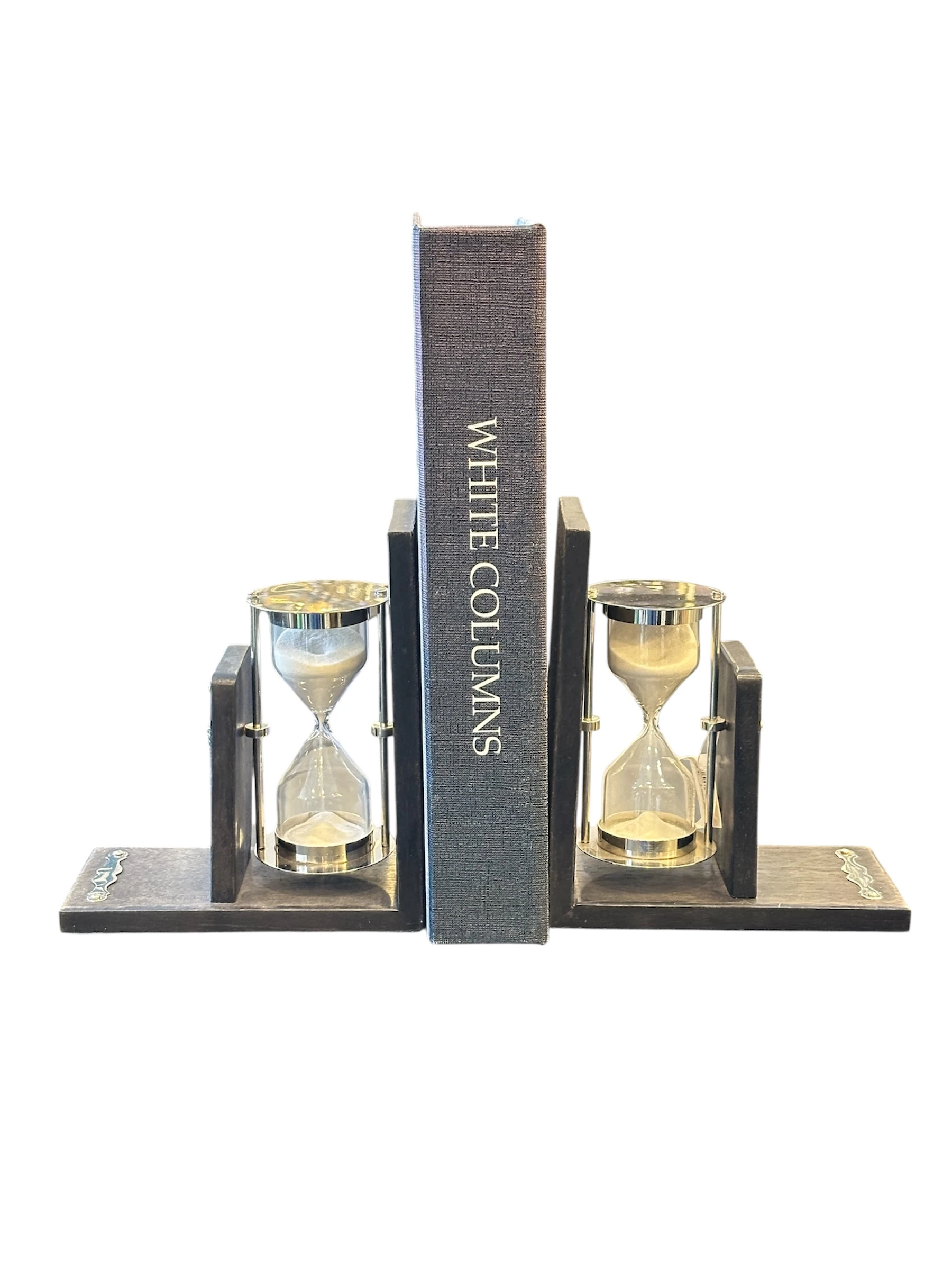 Siyah Gümüş Kum Saati Kitap Tutucu 