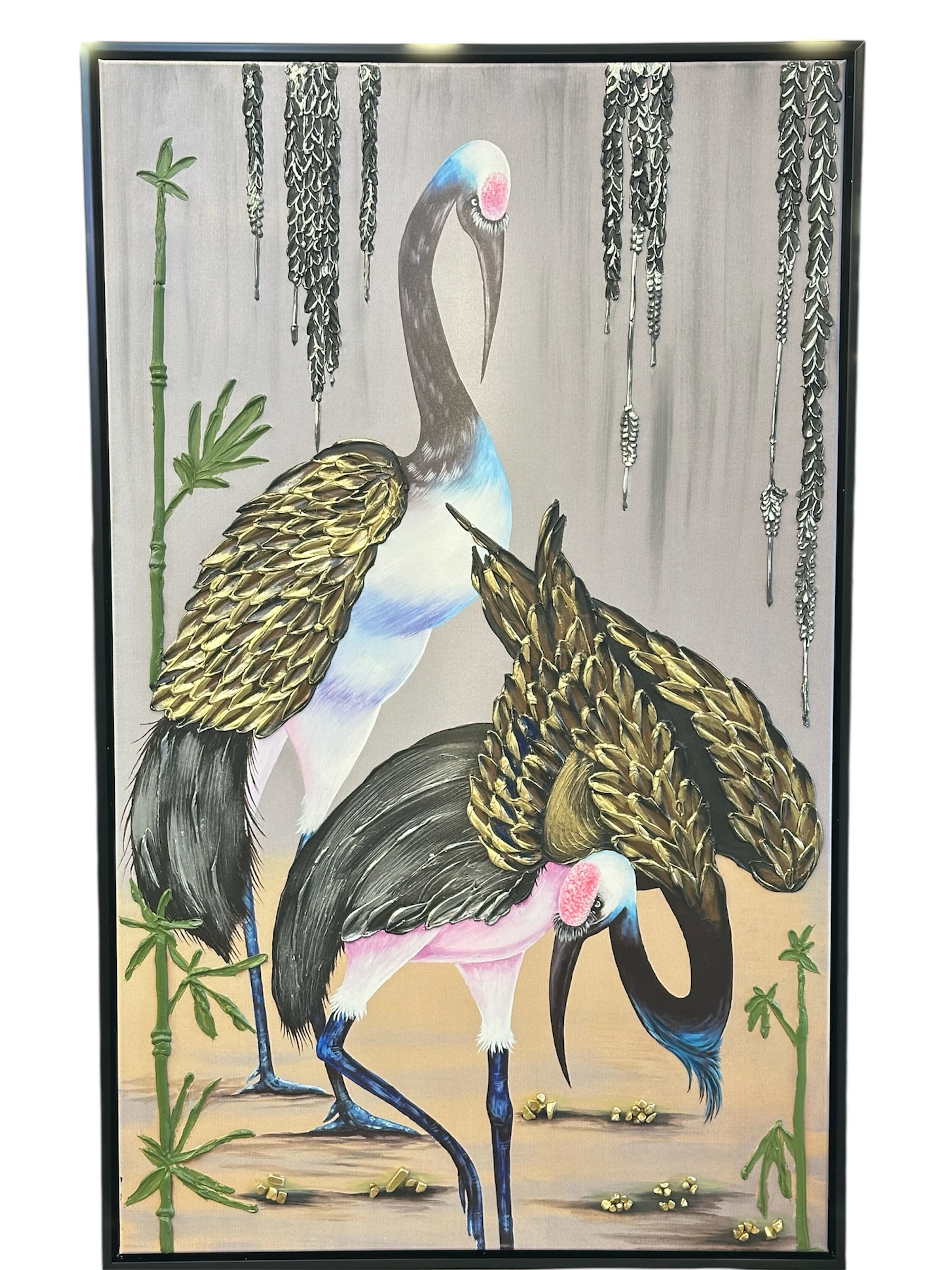 Renkli Flamingo Yağlı Boya Tablo 