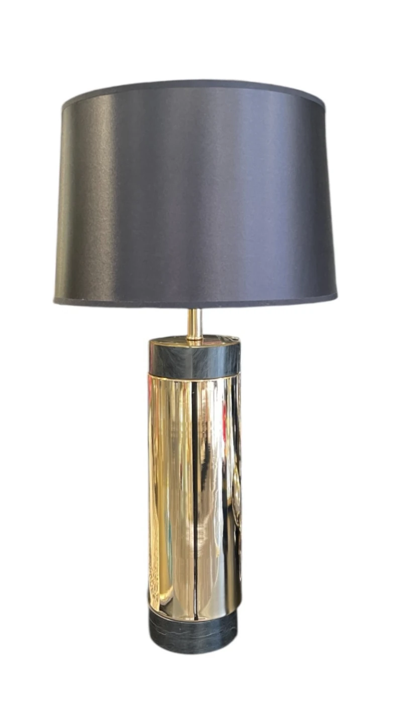 Siyah Şapka Gold Abajur