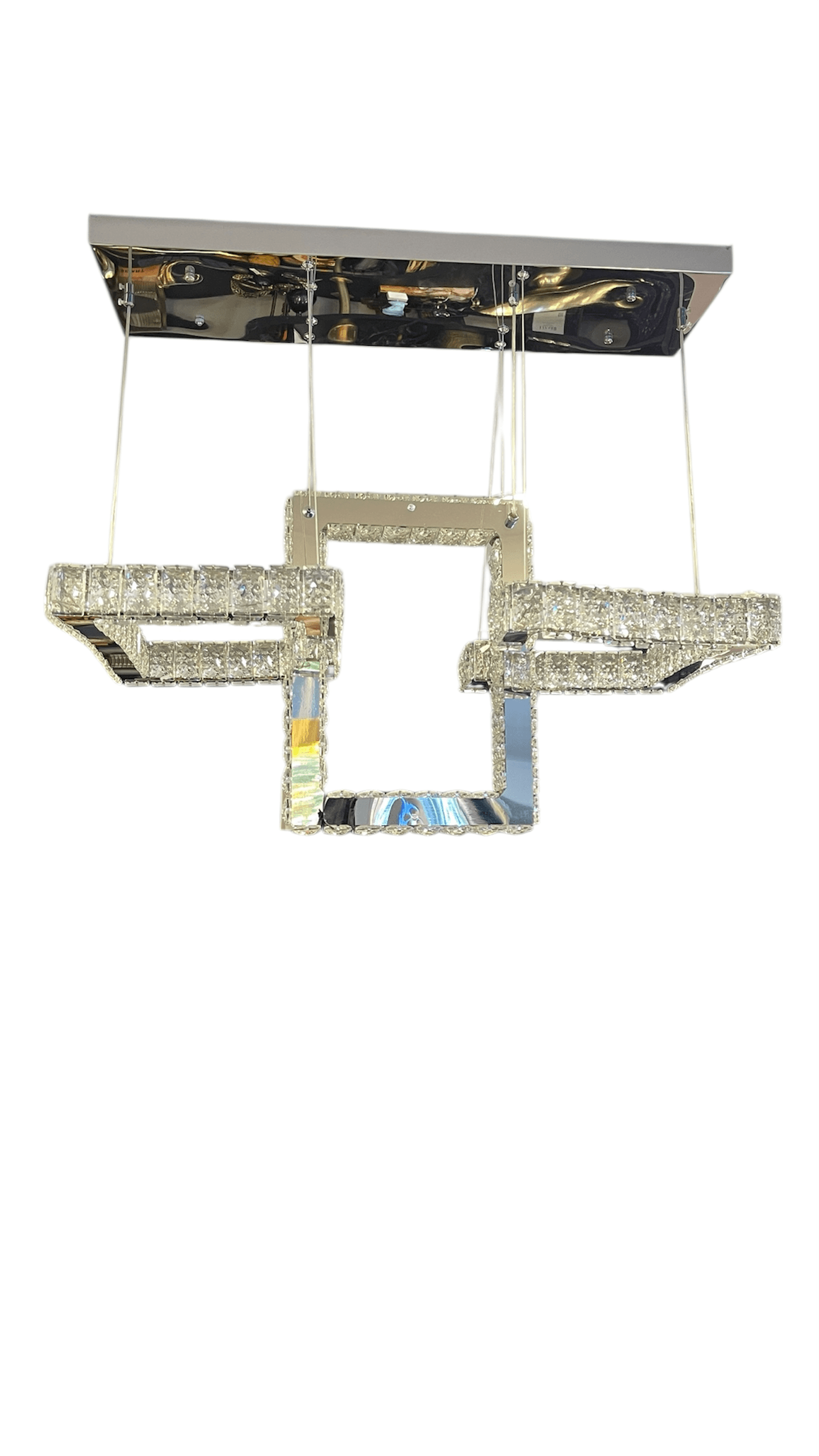Gümüş Metal Kristal Taşlı Avize