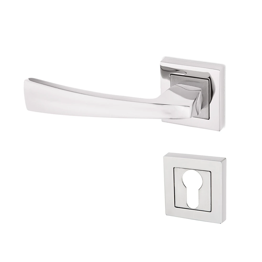 Konak Kapı Kolu Nikel İnox Kare Rozetli YALE SOL