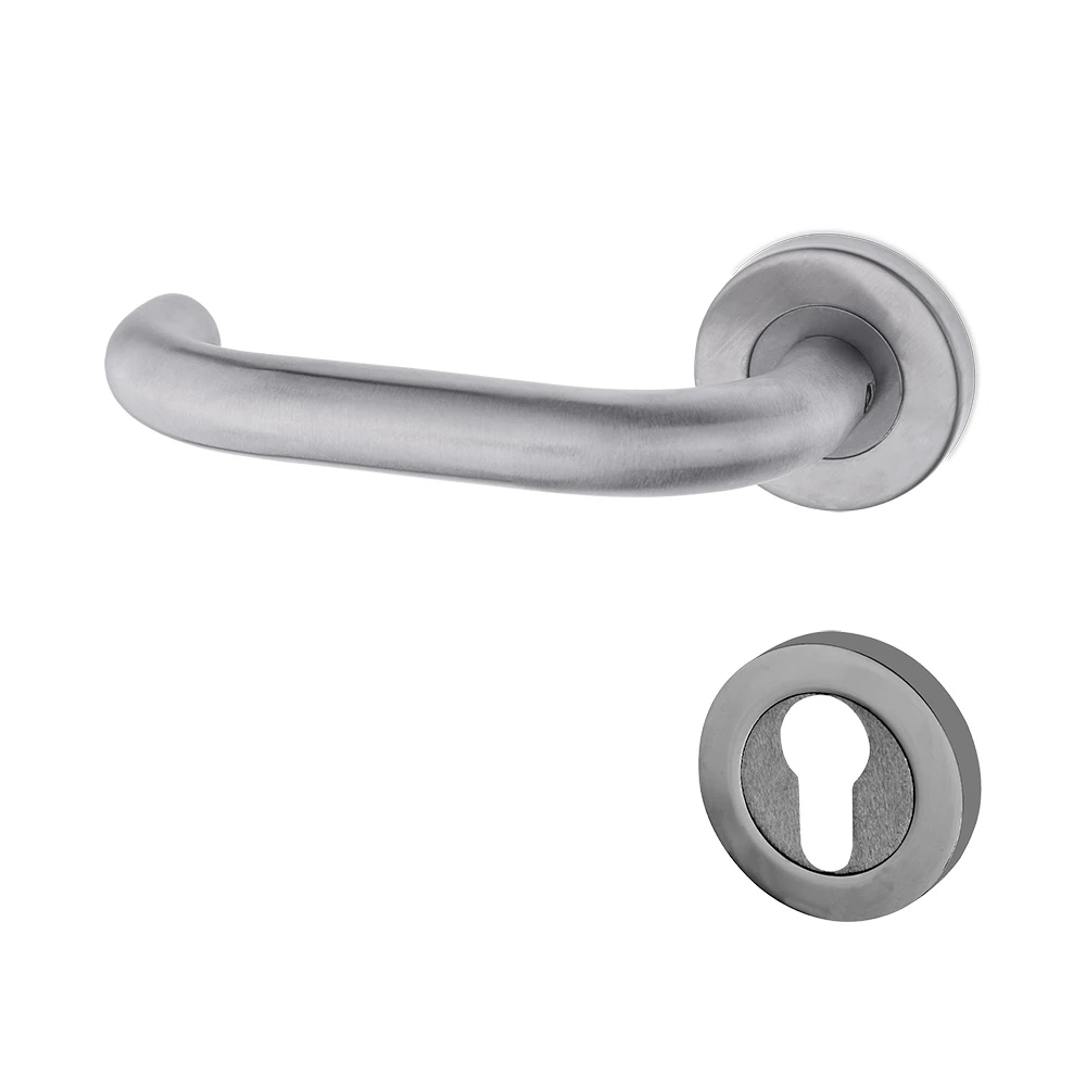 Kayseri Kapı Kolu Paslanmaz Saten Daire Rozetli Ss 304 Kalite YALE SOL