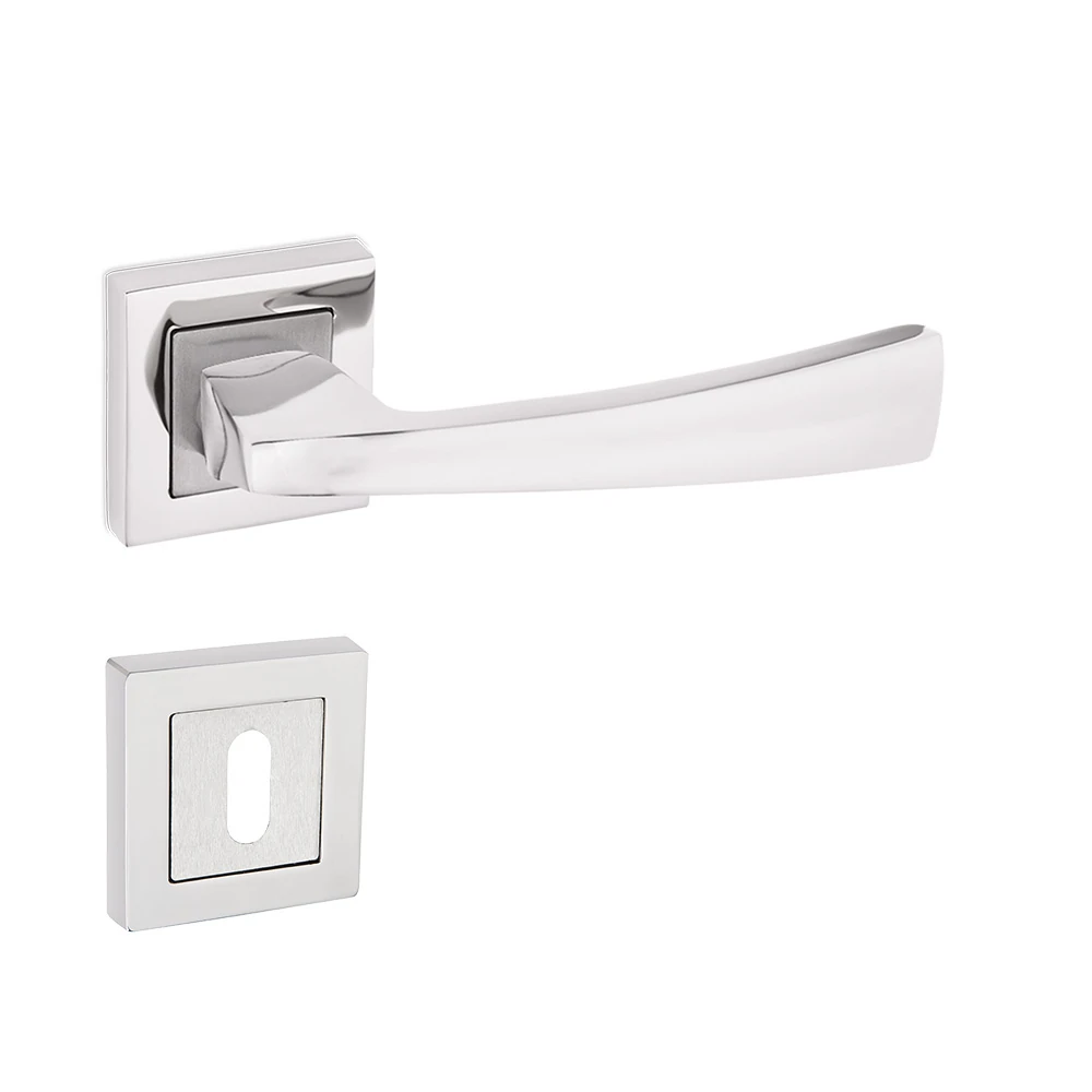 Konak Kapı Kolu Nikel İnox Kare Rozetli ODA