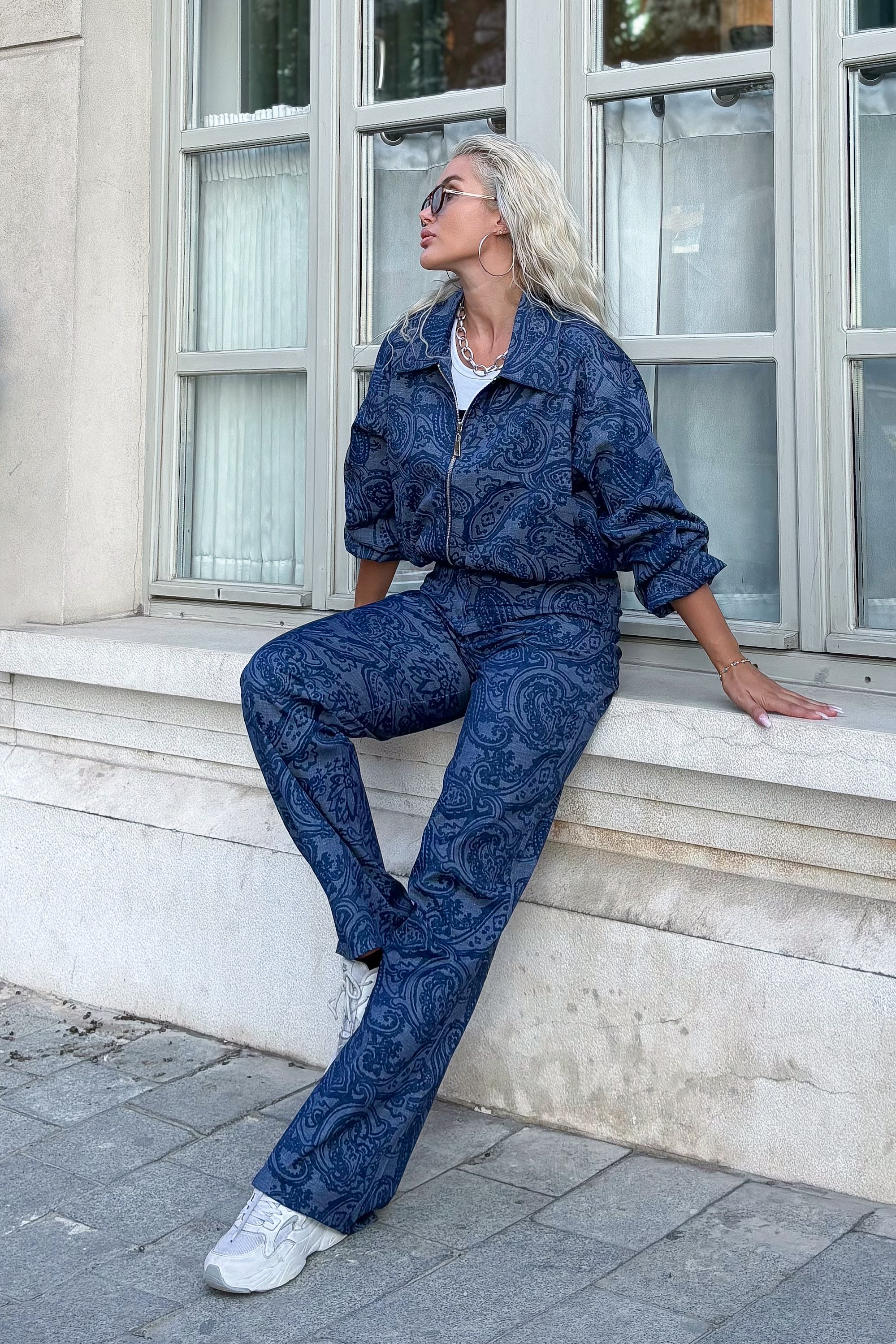 Navy Denim Takım