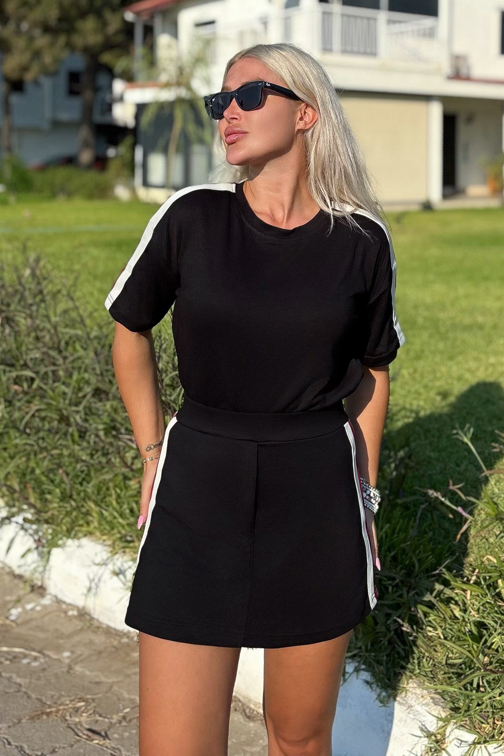 Şerit Detay Oysho Takım - Siyah
