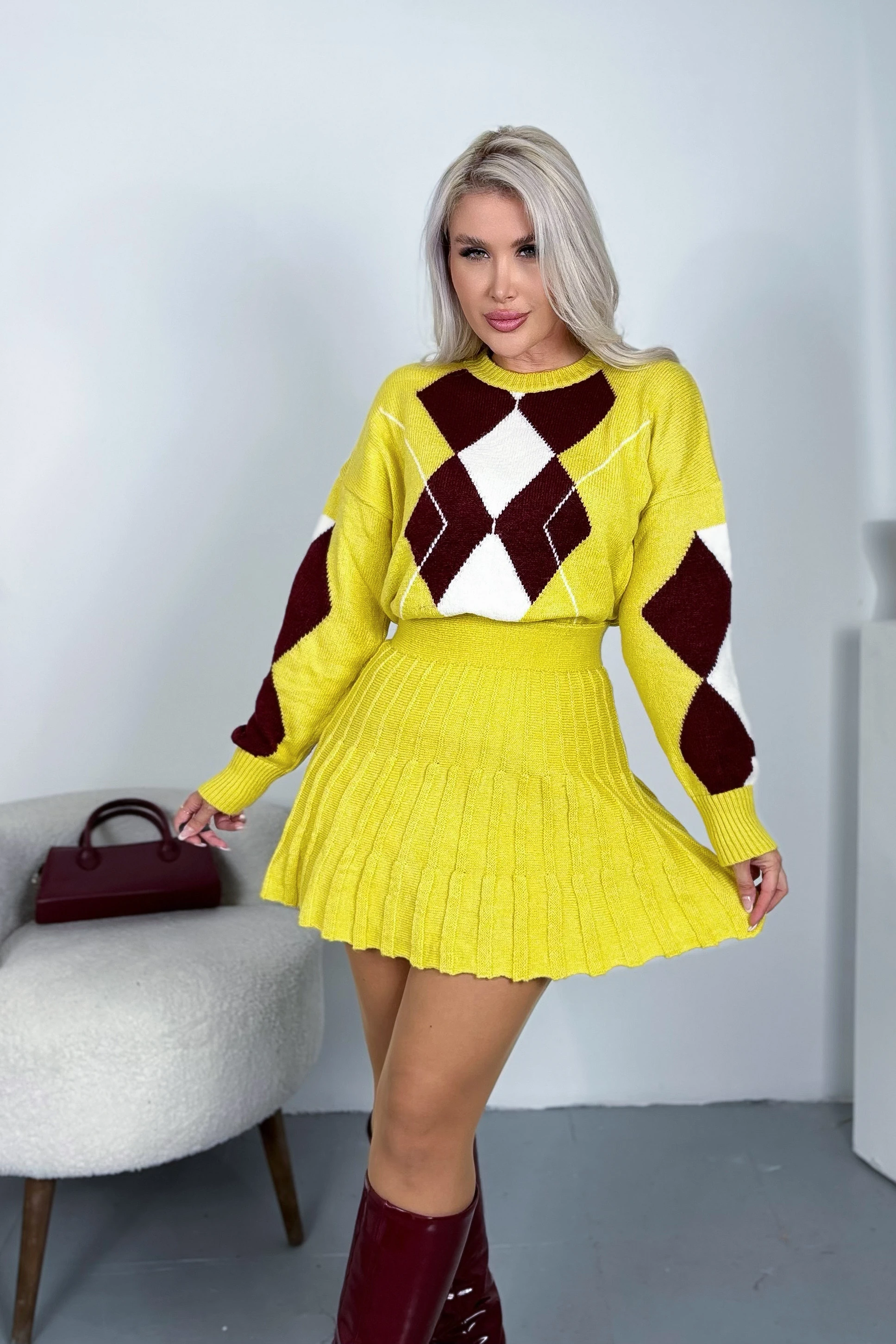 Baklava Desen Triko Takım