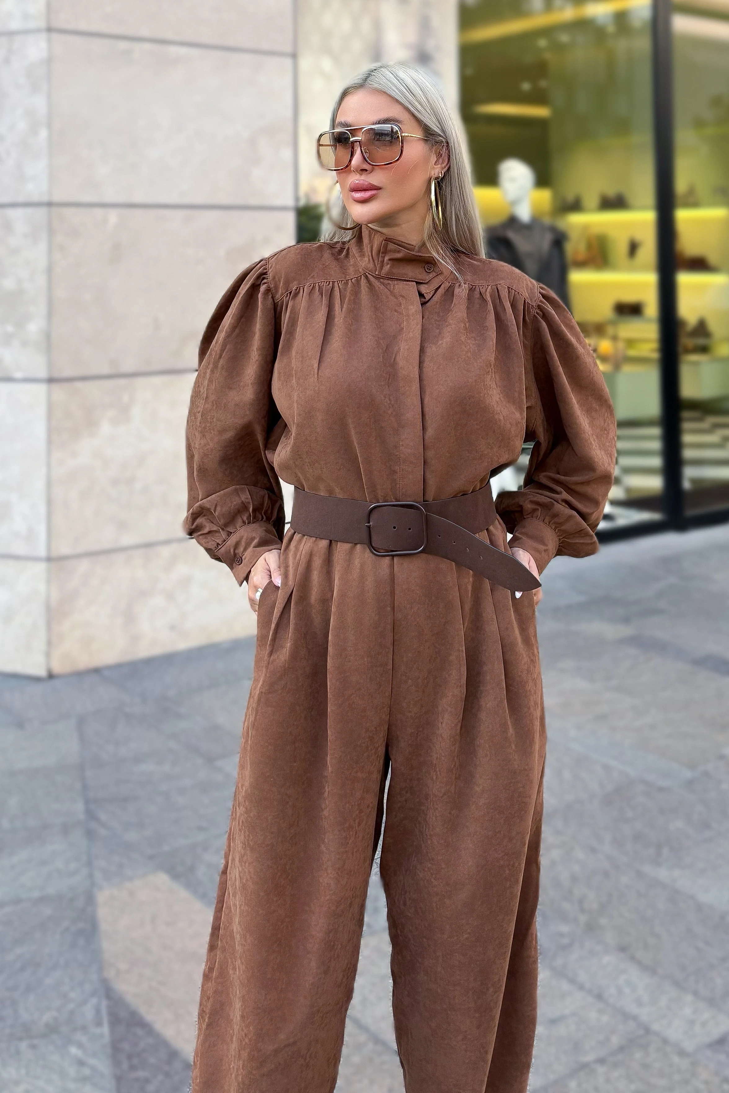 Süet Büyük Tokalı Kemer