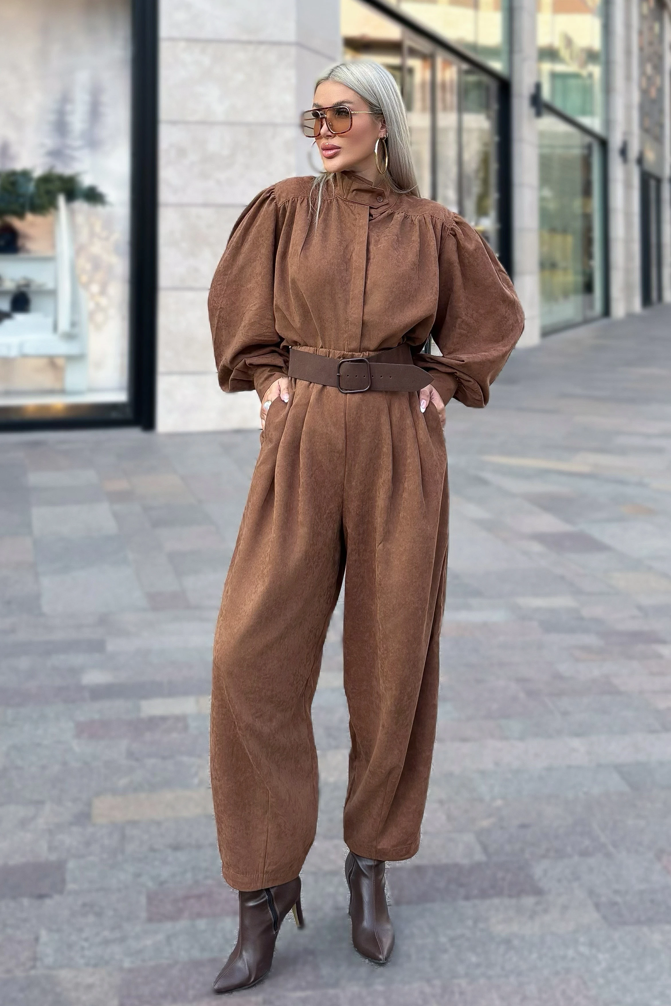 Süet Büyük Tokalı Kemer