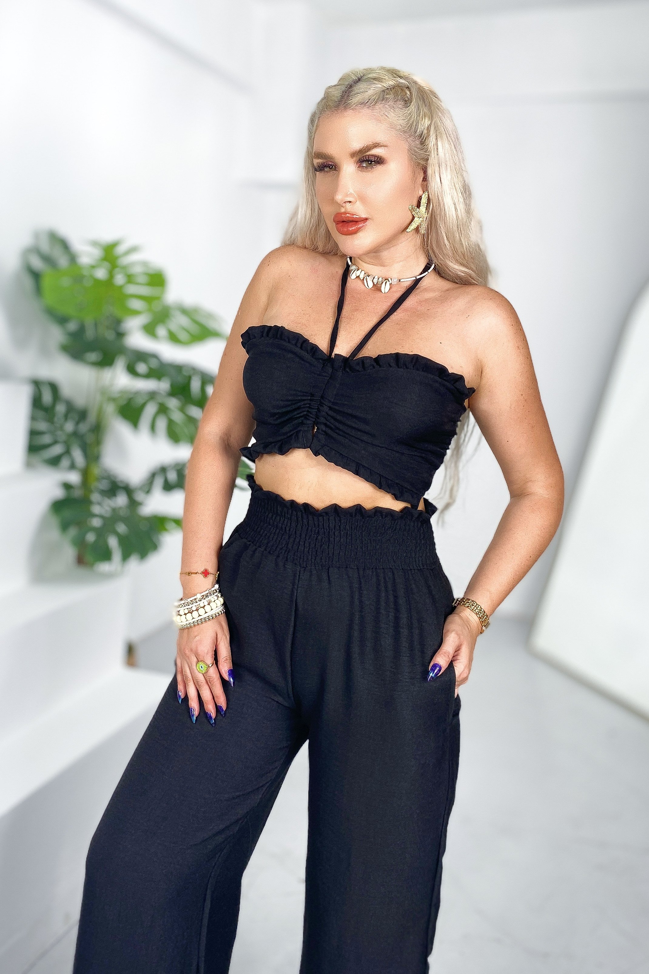 Monica Keten Takım - Siyah