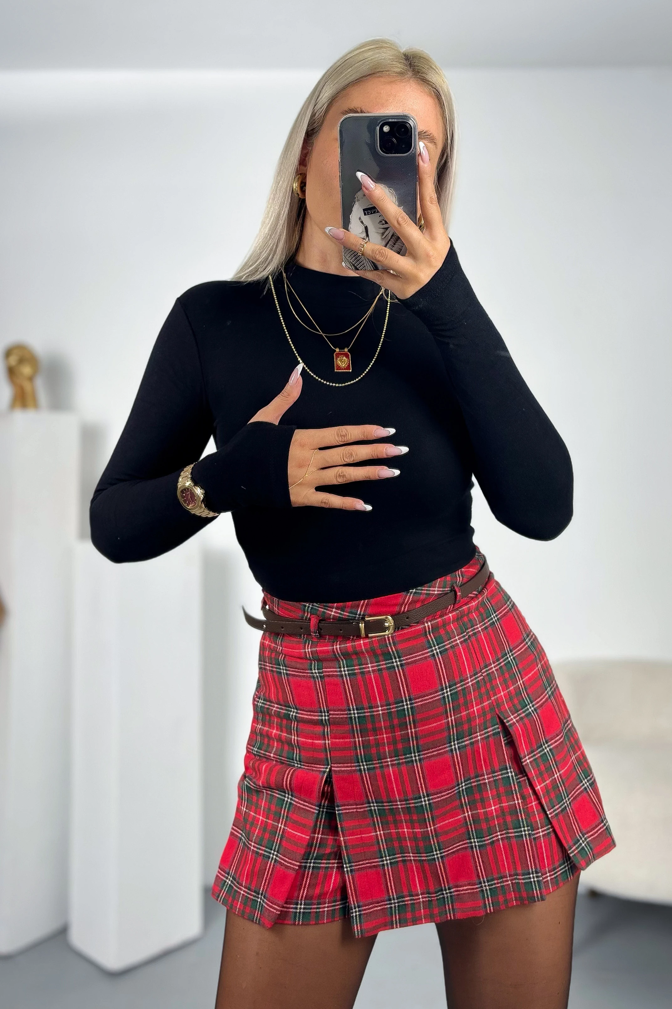 Oysho Kumaş Dik Yaka Bluz - Siyah