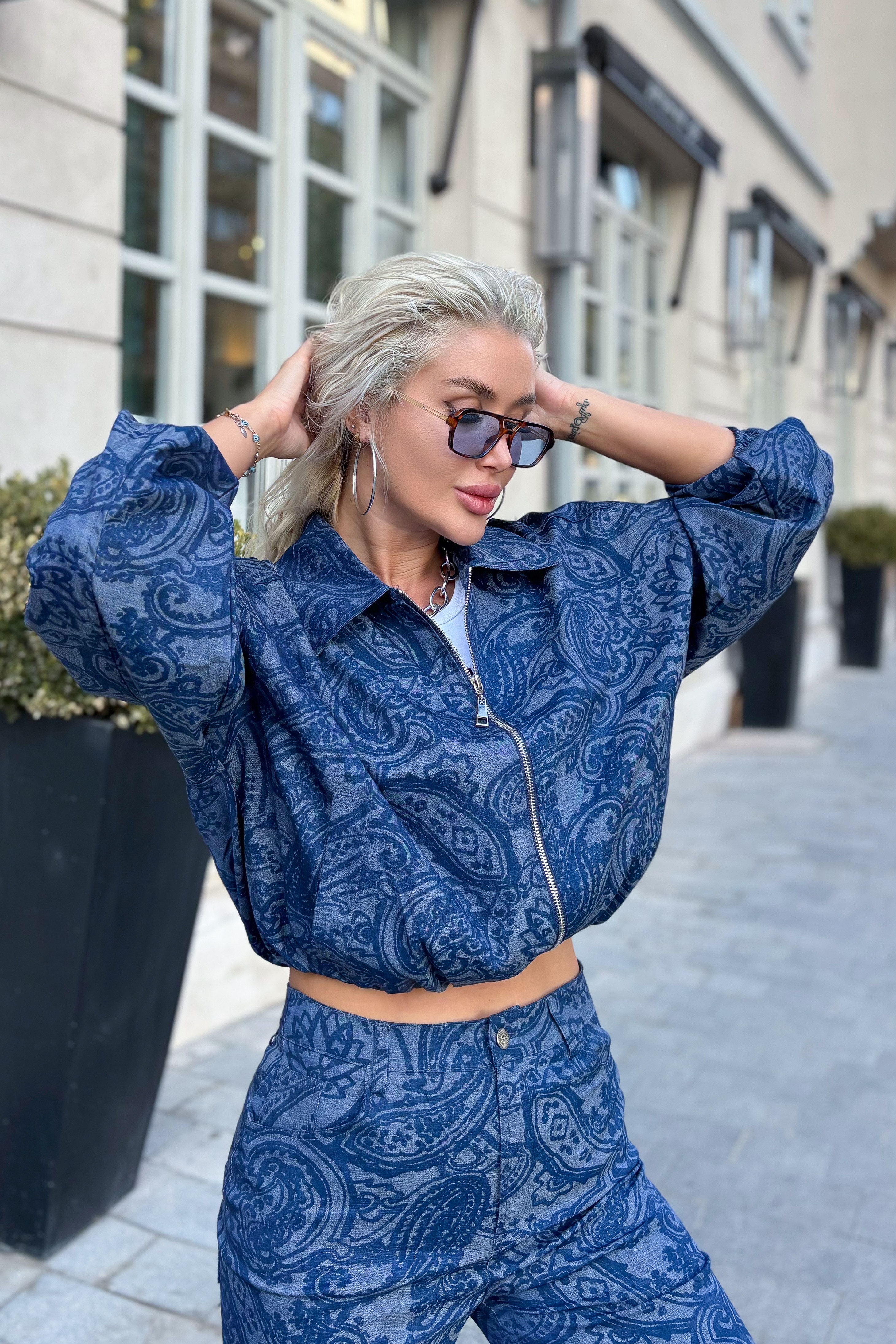 Navy Denim Takım