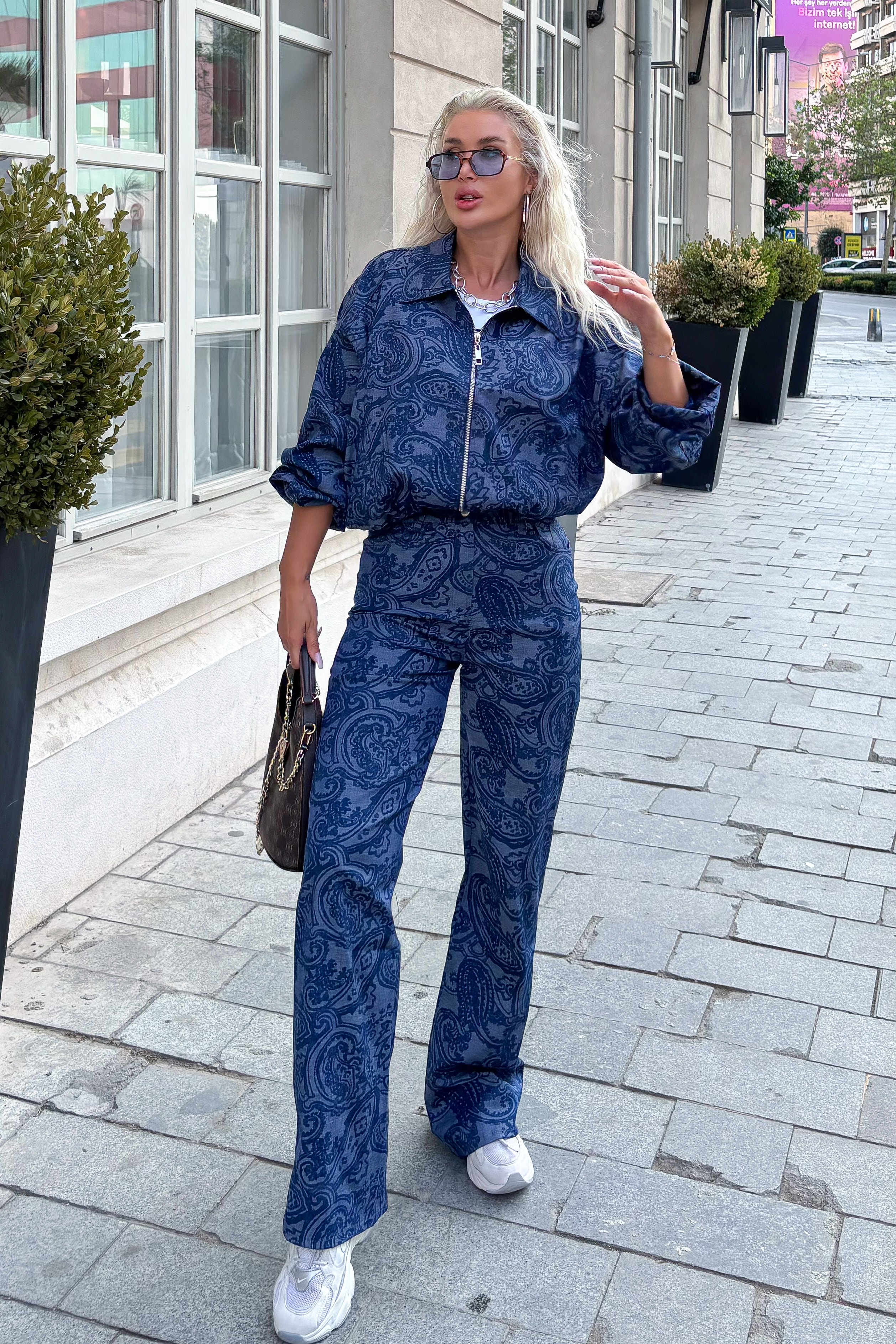 Navy Denim Takım
