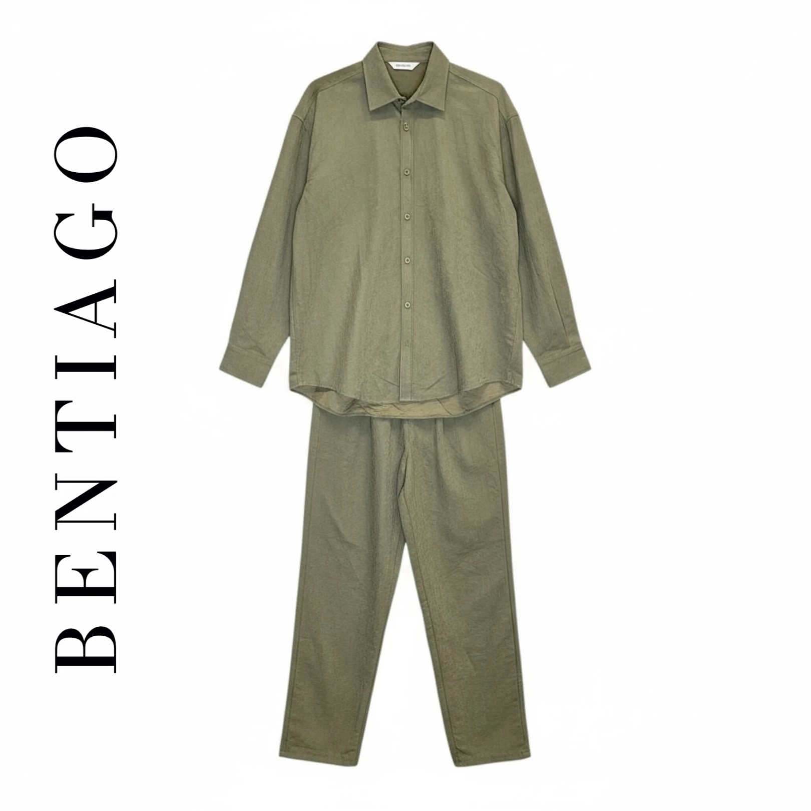 Tensel Kumaş Rahat Kalıp Haki Takım 