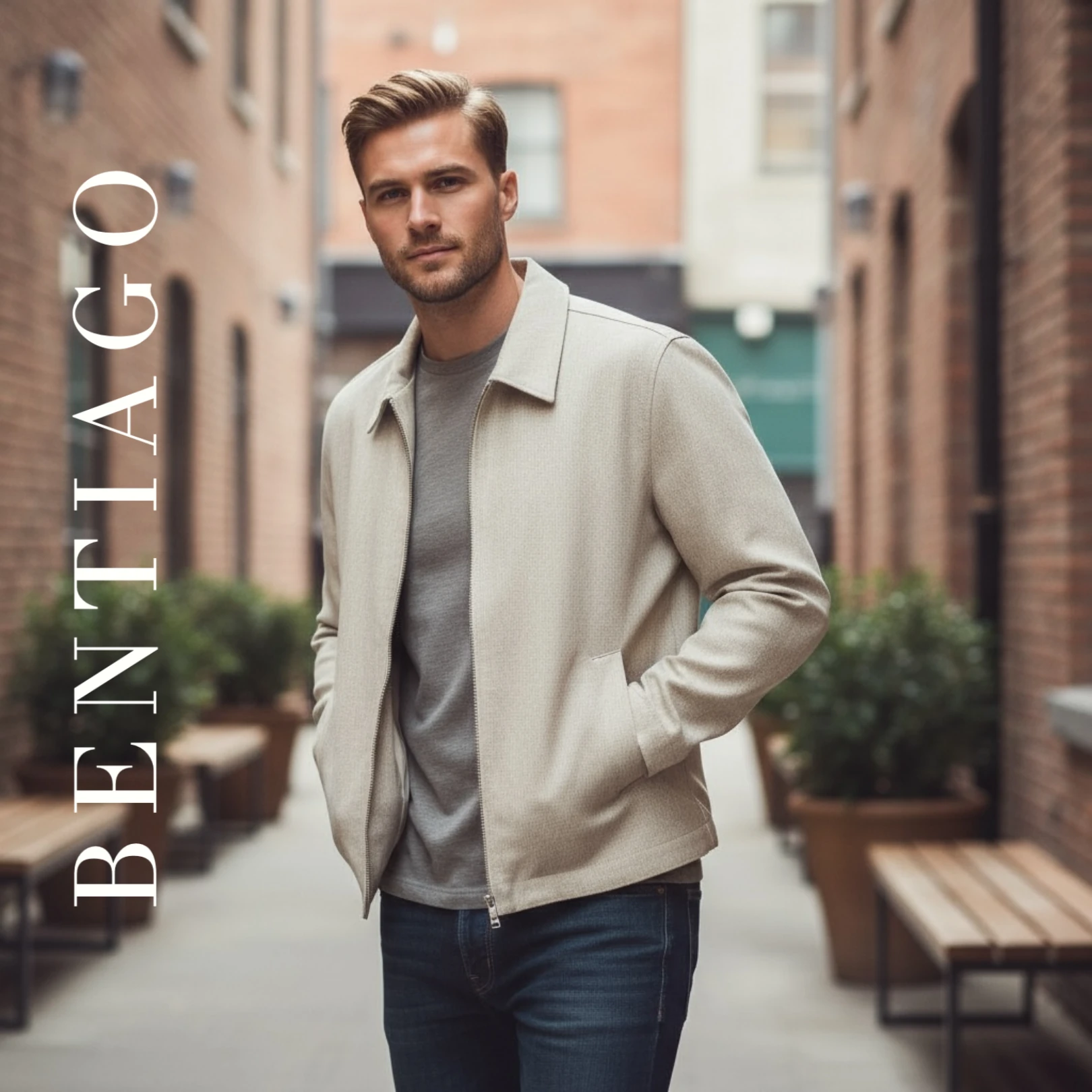 Mevsimlik Premium Ceket Kalın Kumaş (Bej)