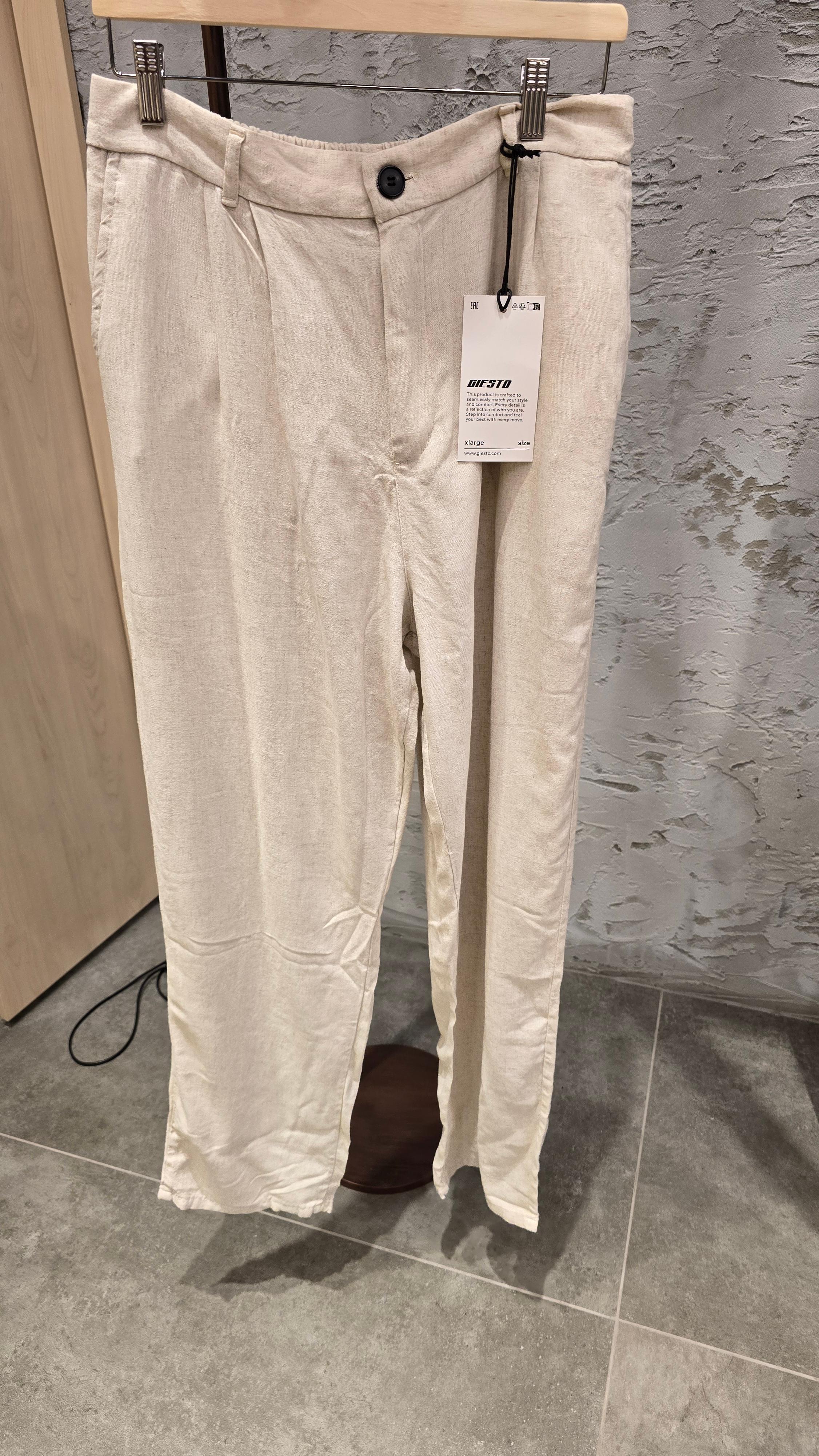 Giesto Ecru Keten Pantolon G5265-54