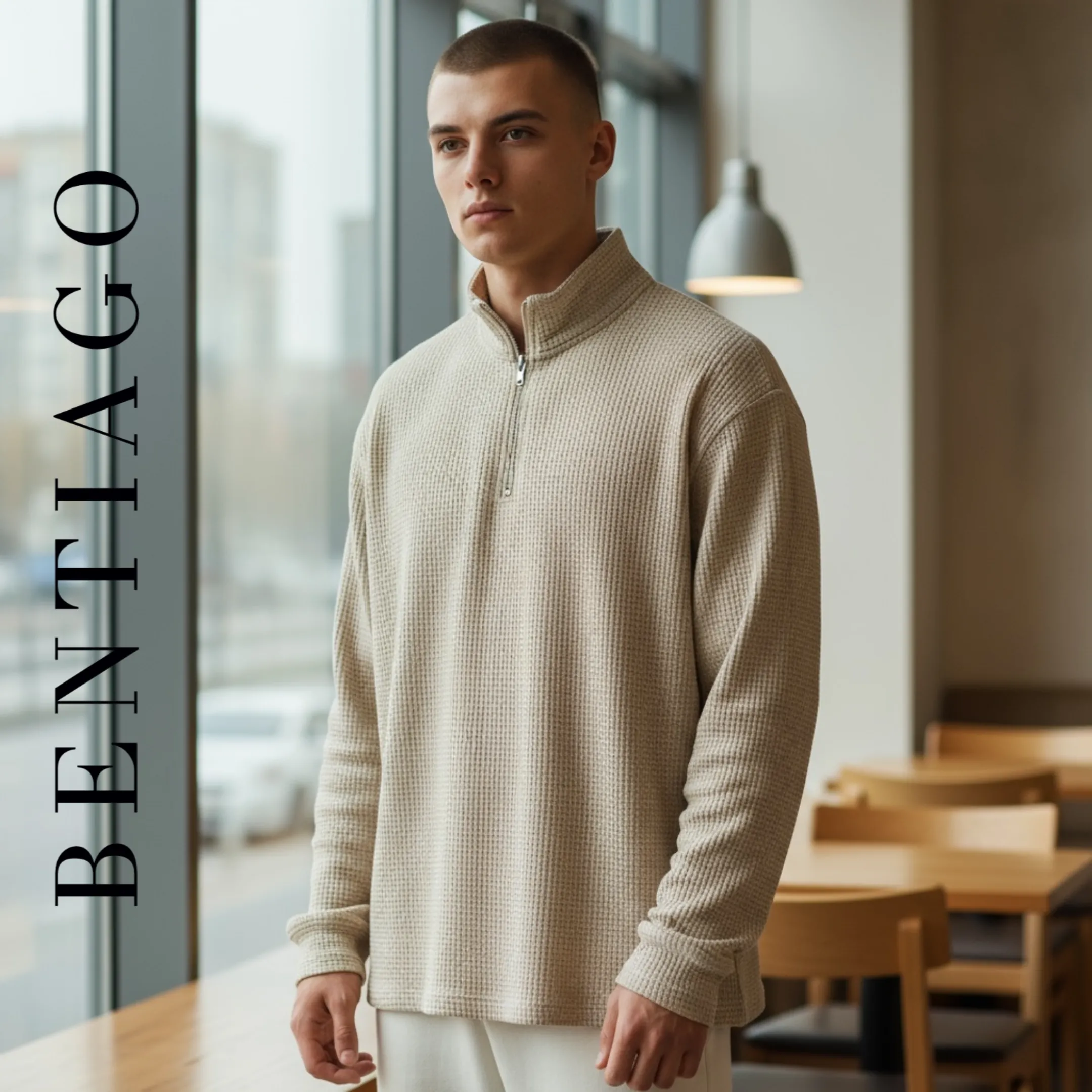 Fermuarlı Yaka Detaylı Triko Kazak