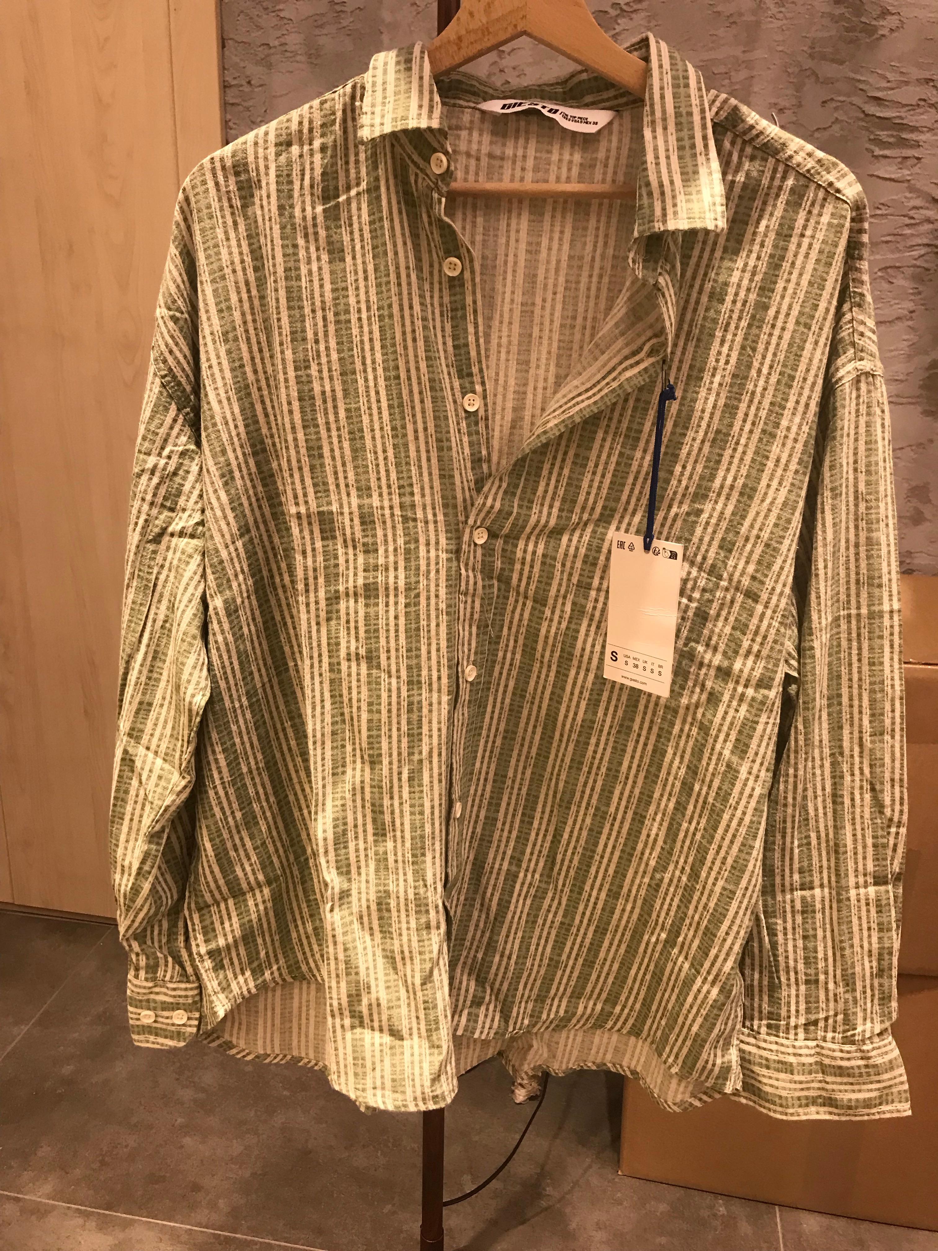Giesto Yesil Cizgili Gomlek G5659