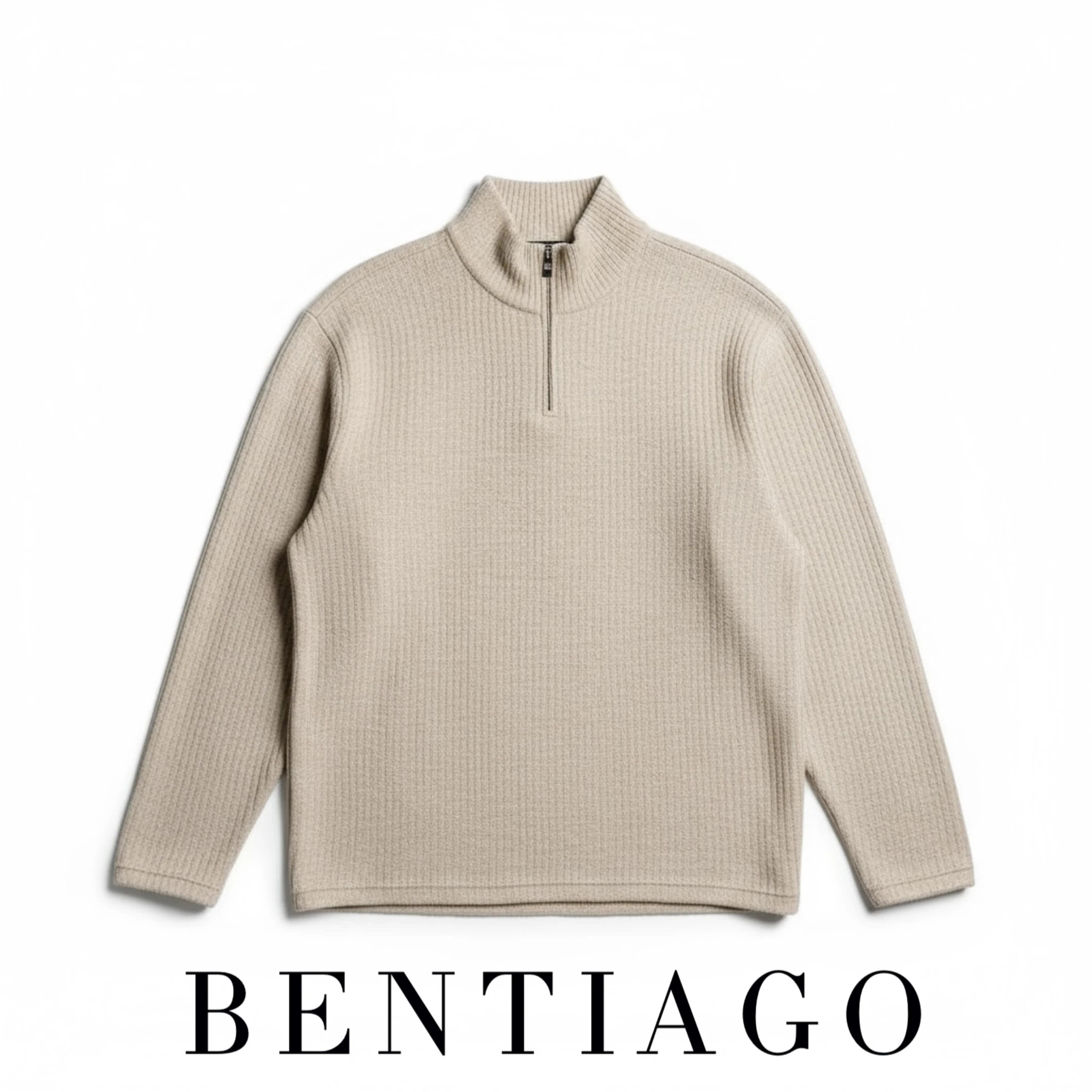 Fermuarlı Yaka Detaylı Triko Kazak