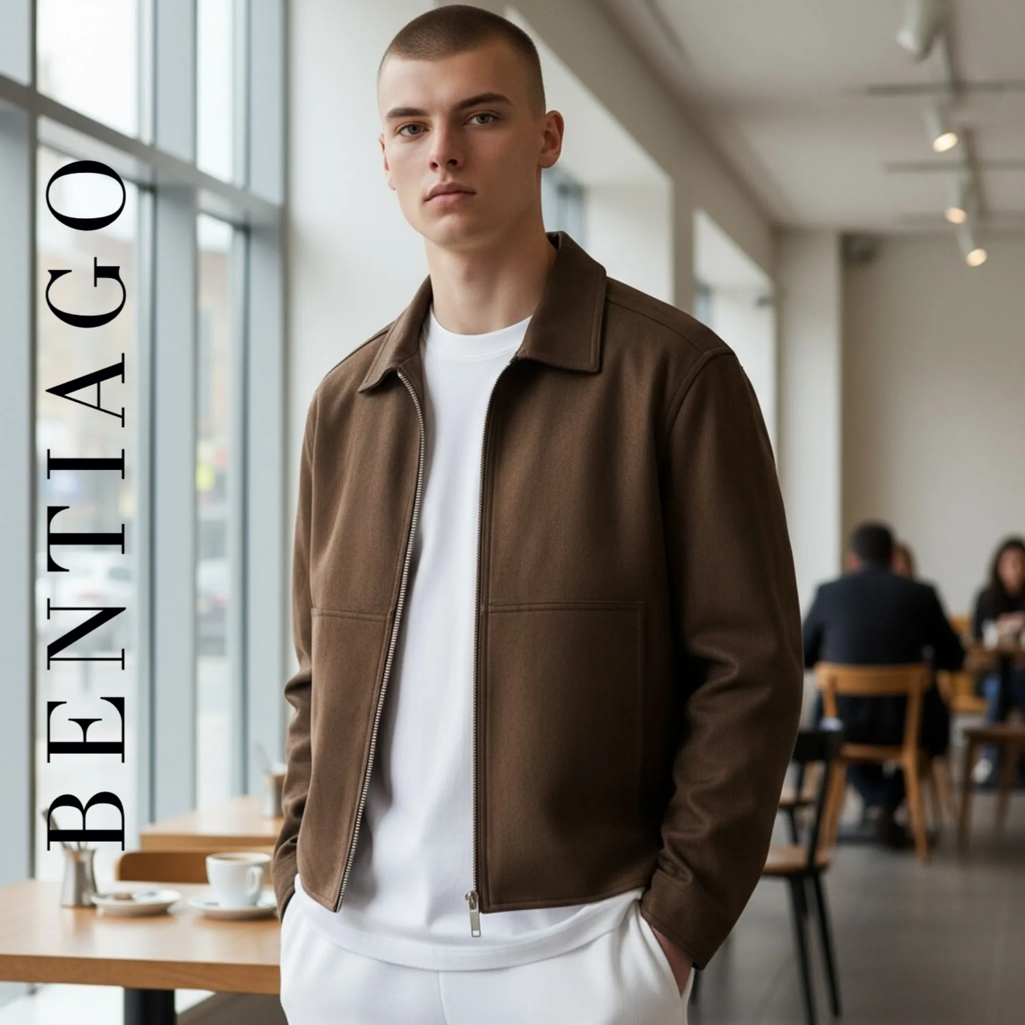 Kahverengi Süet Dokulu Ceket