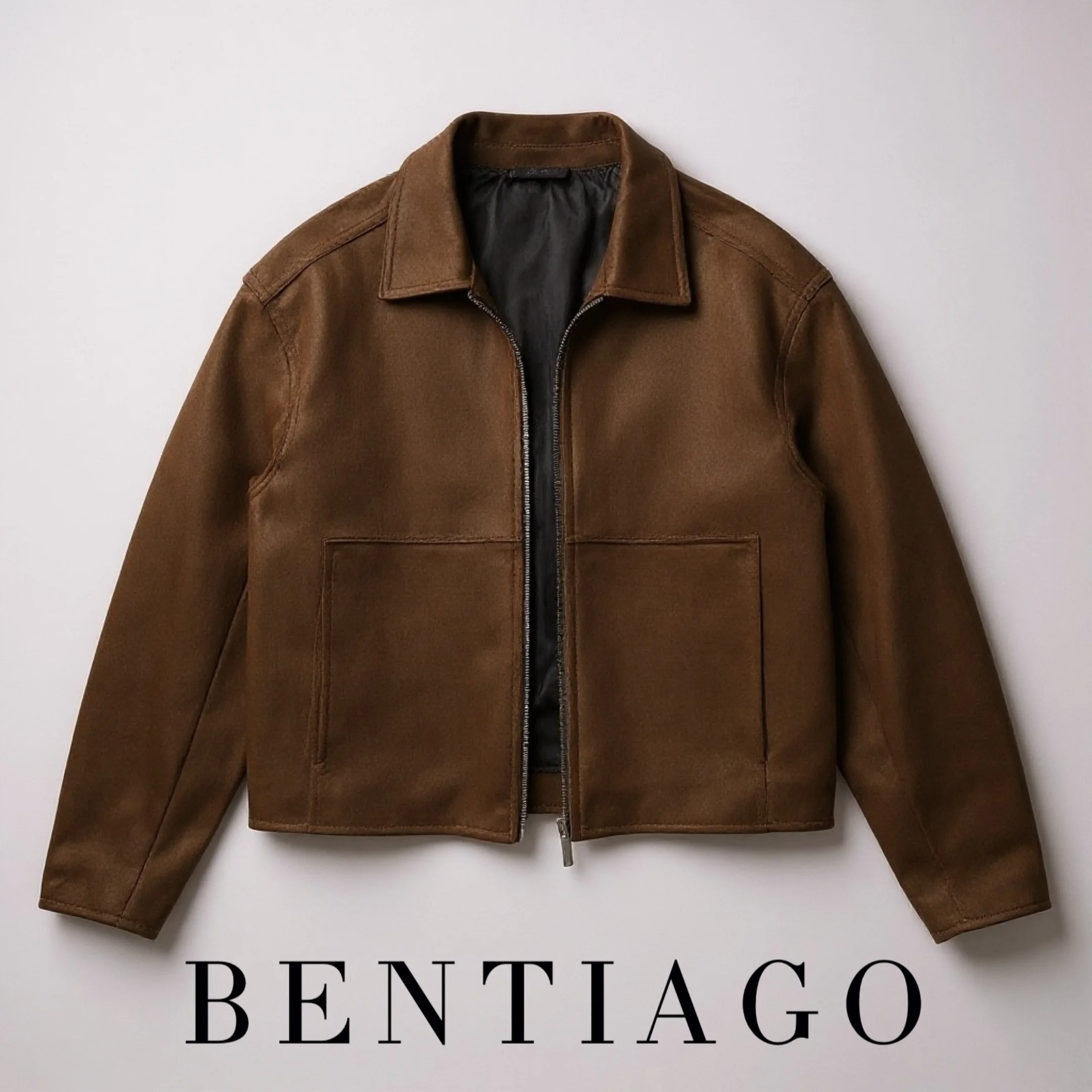 Kahverengi Süet Dokulu Ceket