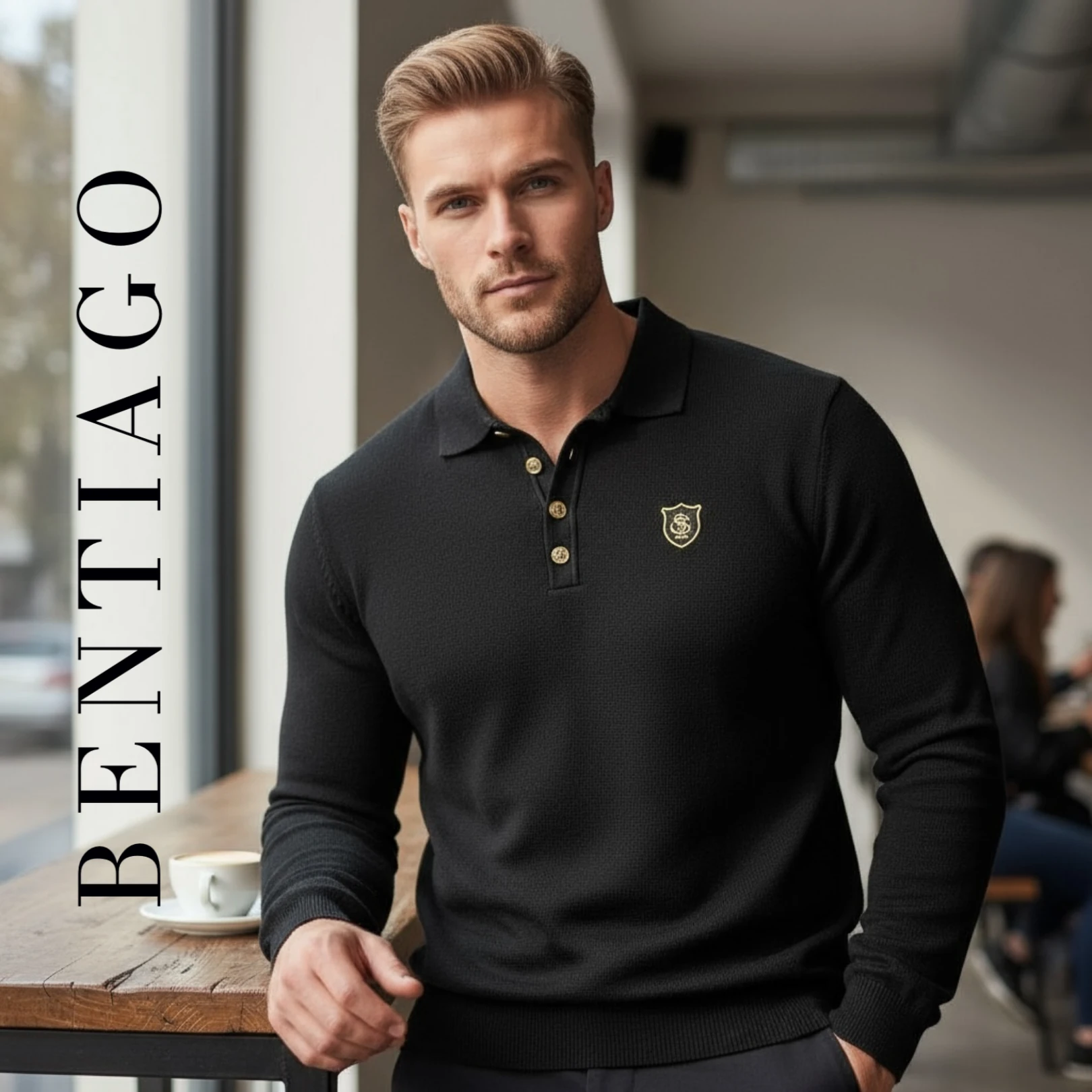 Arma Detaylı Siyah Premium Triko