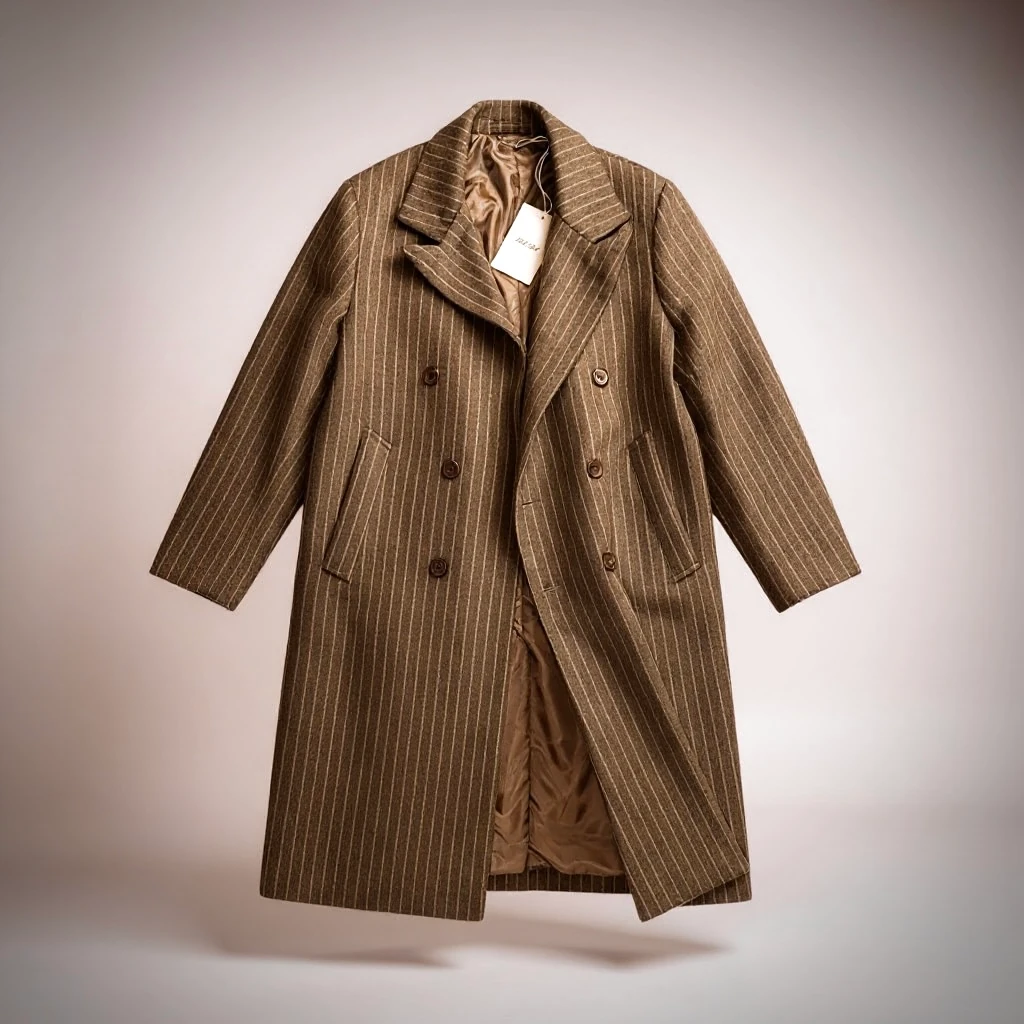 Kahverengi Kalın Kaşe Kaban