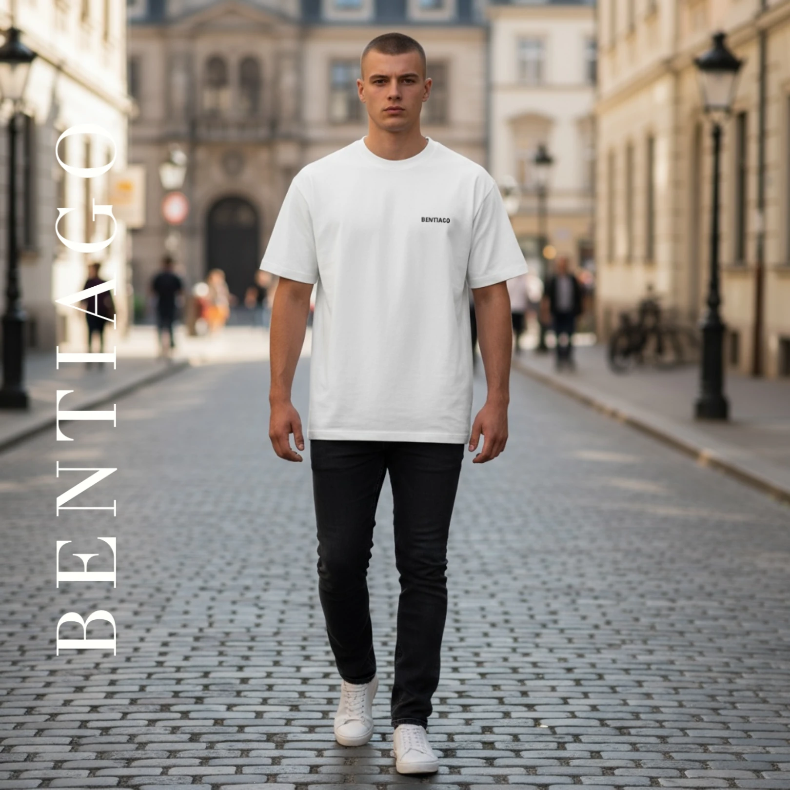 Bentiago Göğüs Baskılı Basic Tişört