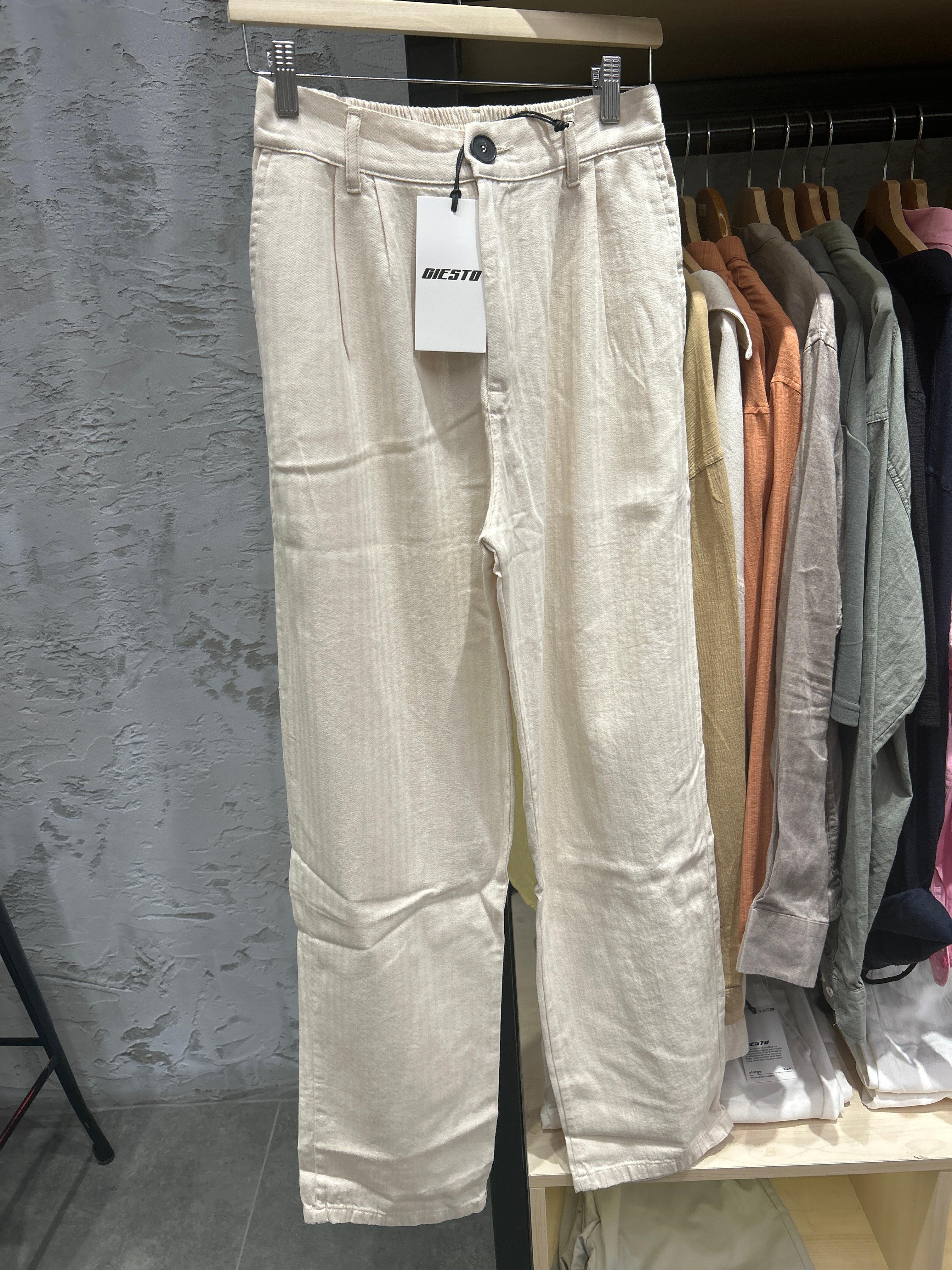 G5265-60 Keten Bej Pantolon 