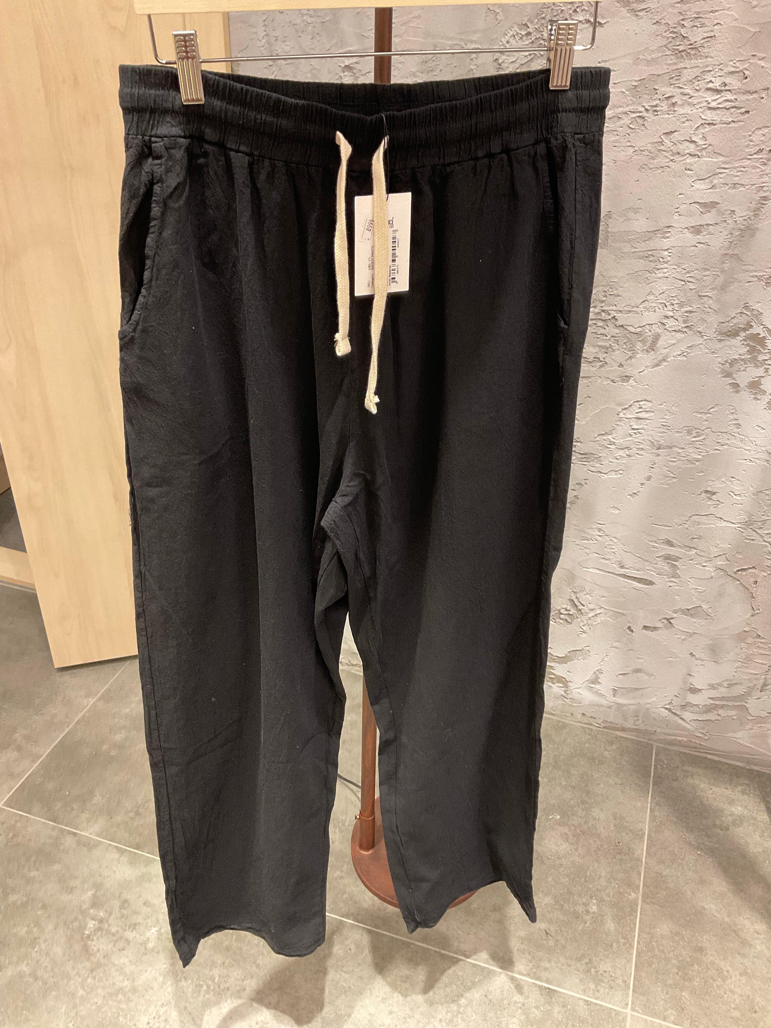 Essence Siyah Keten Pantolon E80-15