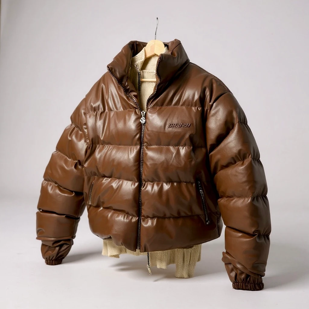 Kahverengi Şişme Premium Mont