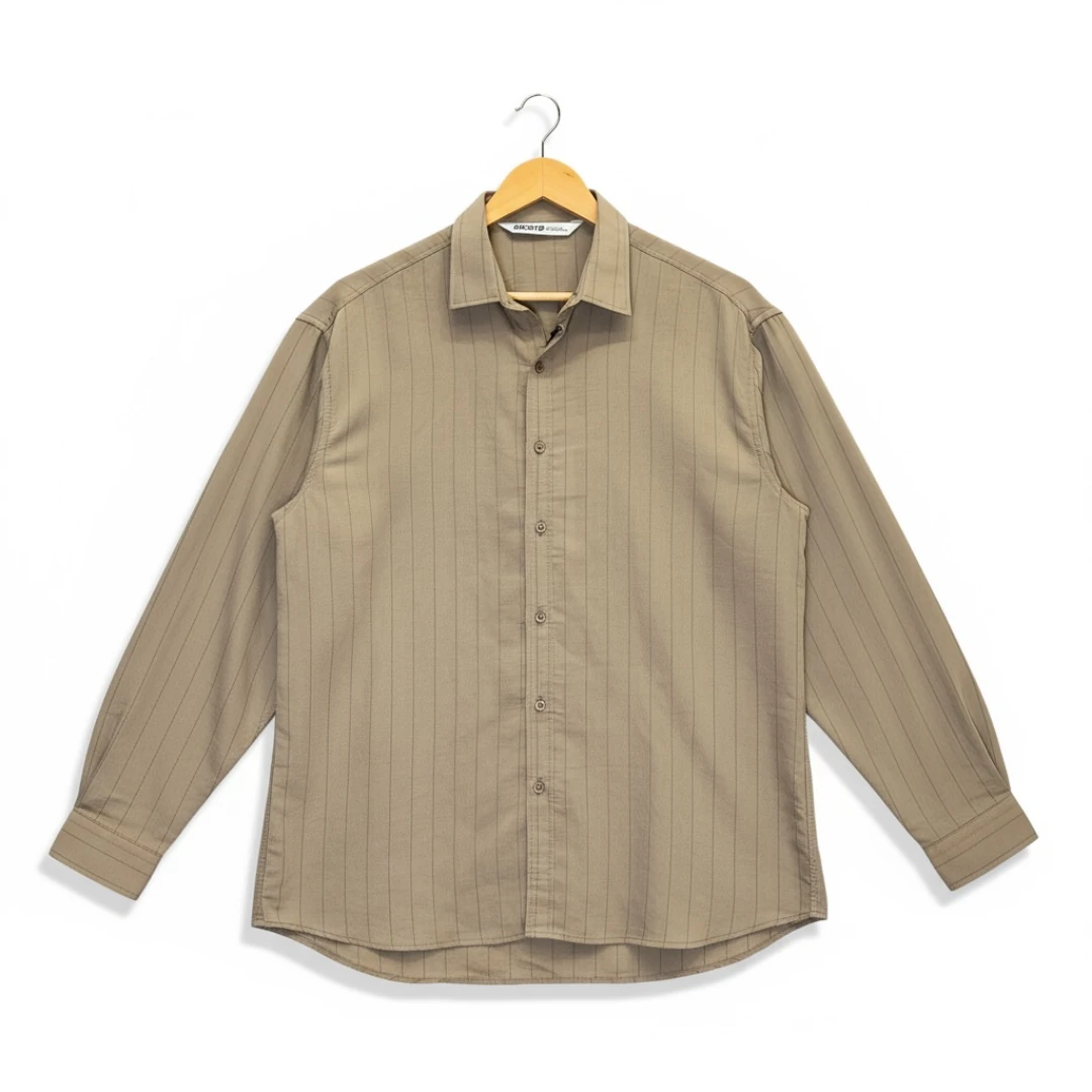 Çizgili Kahverengi Gömlek