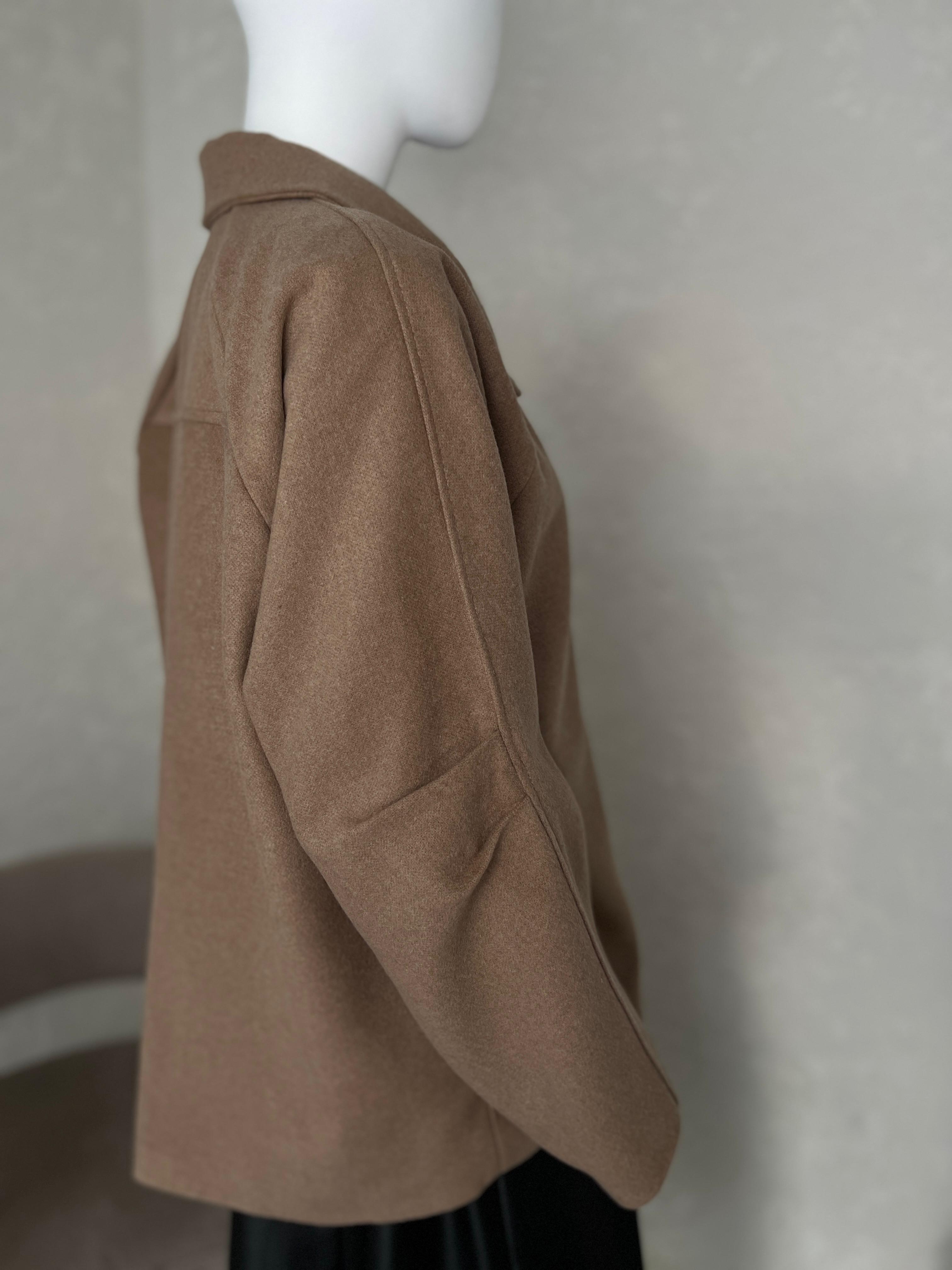 Vizon Reglan Kol Oversize Kaşe Kaban