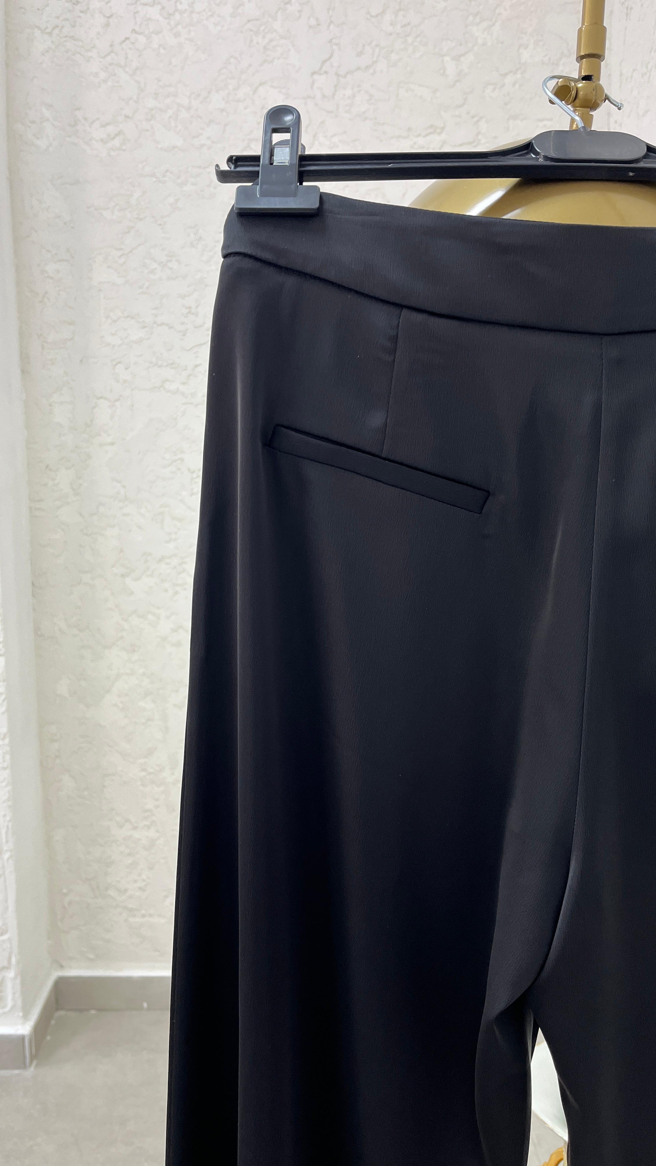 İpek Saten Flato Cepli Palazzo Pantolon