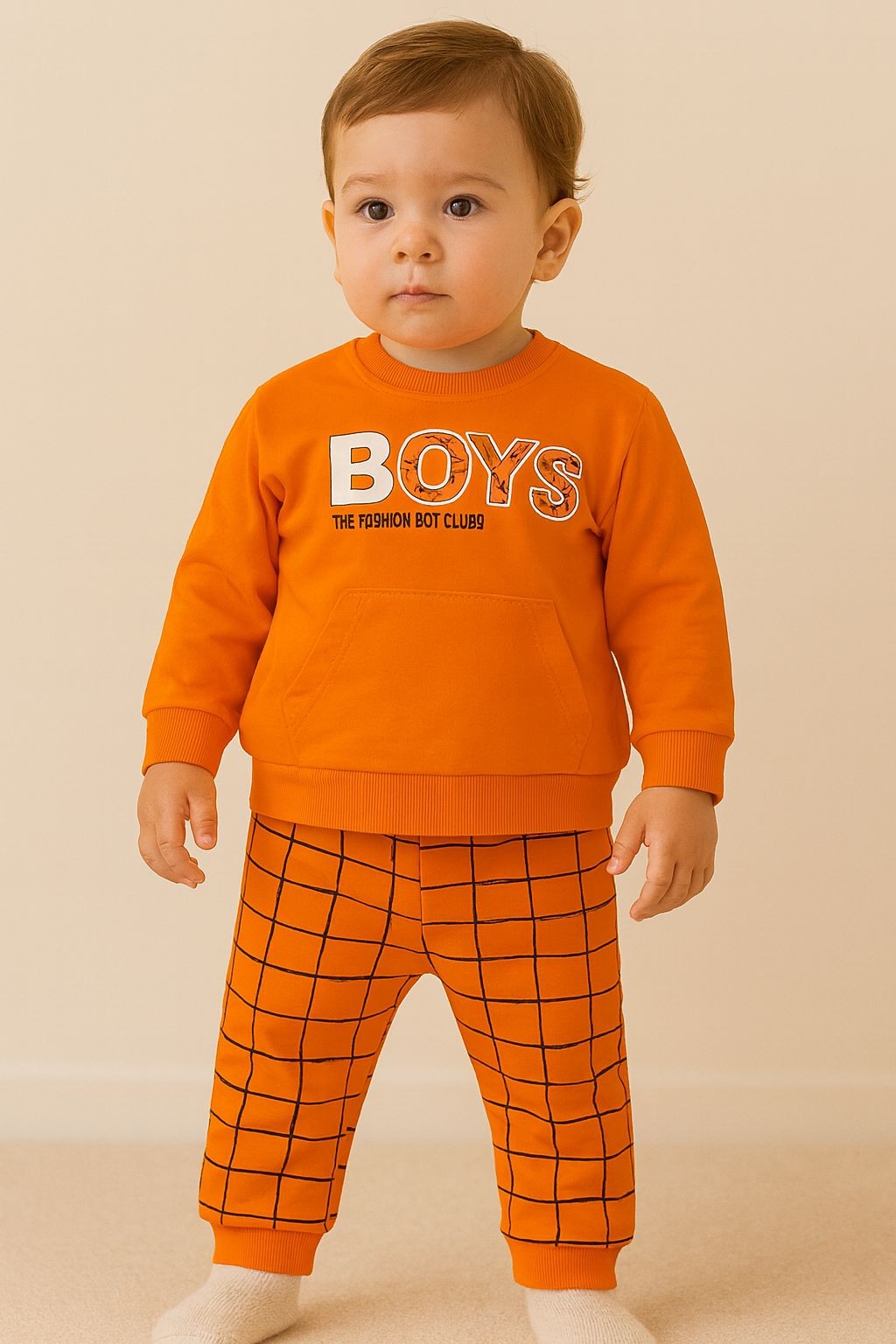 Çizgili Boys Baskılı Bebek Takımı