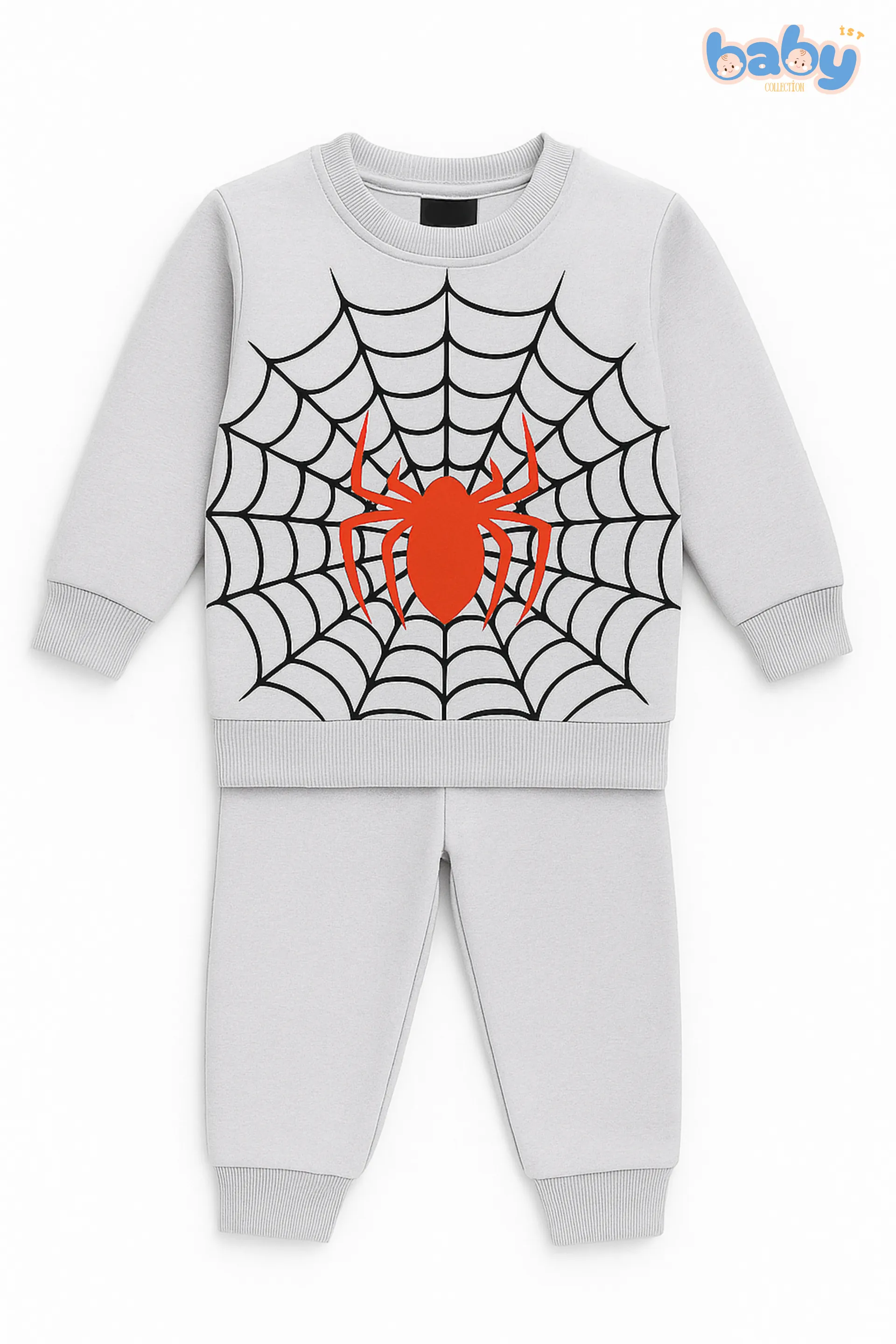 Spiderman Baskılı Bebek Takımı - Gri