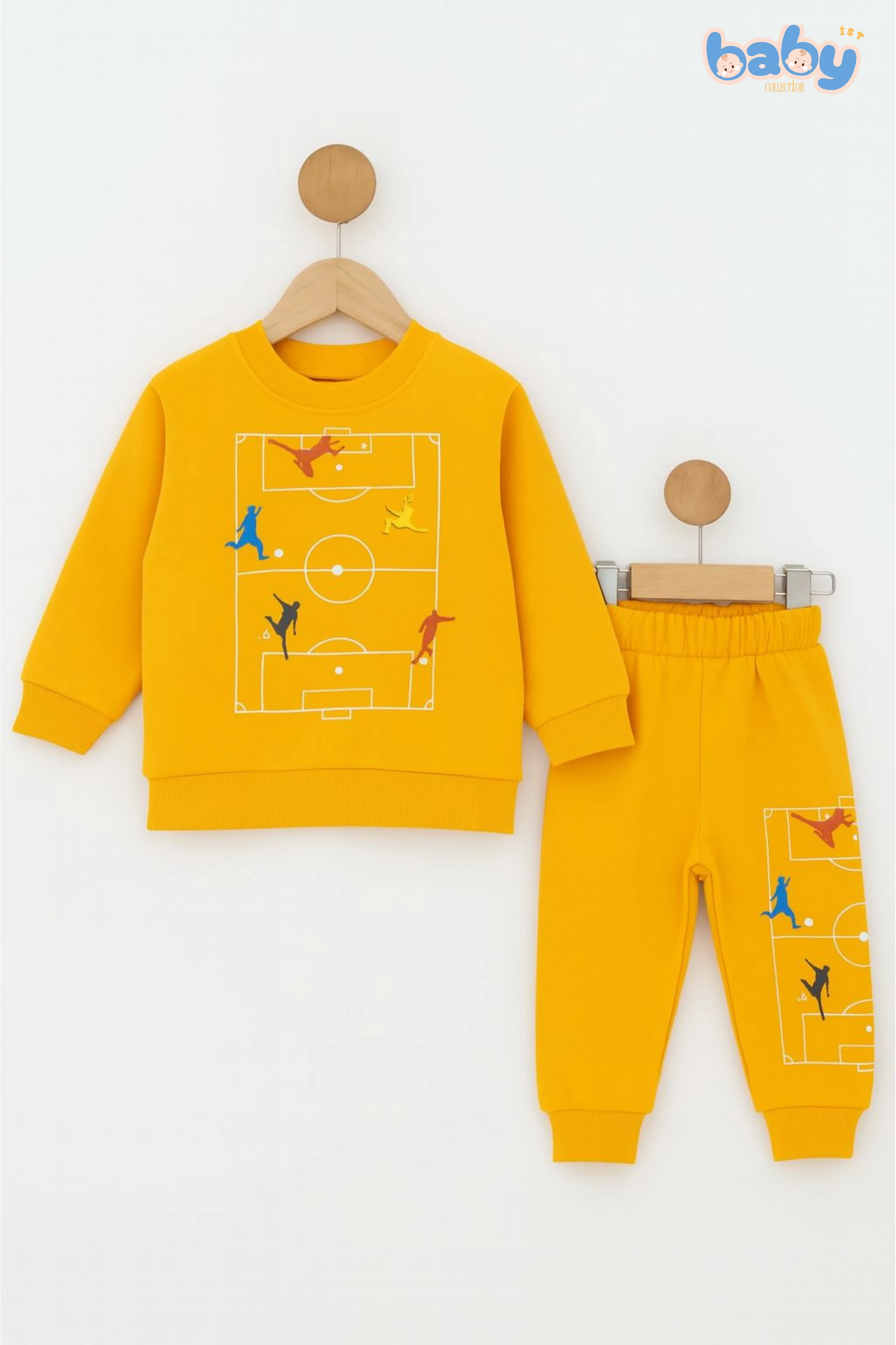 Mini Maç Baskılı Bebek Takımı - Sarı