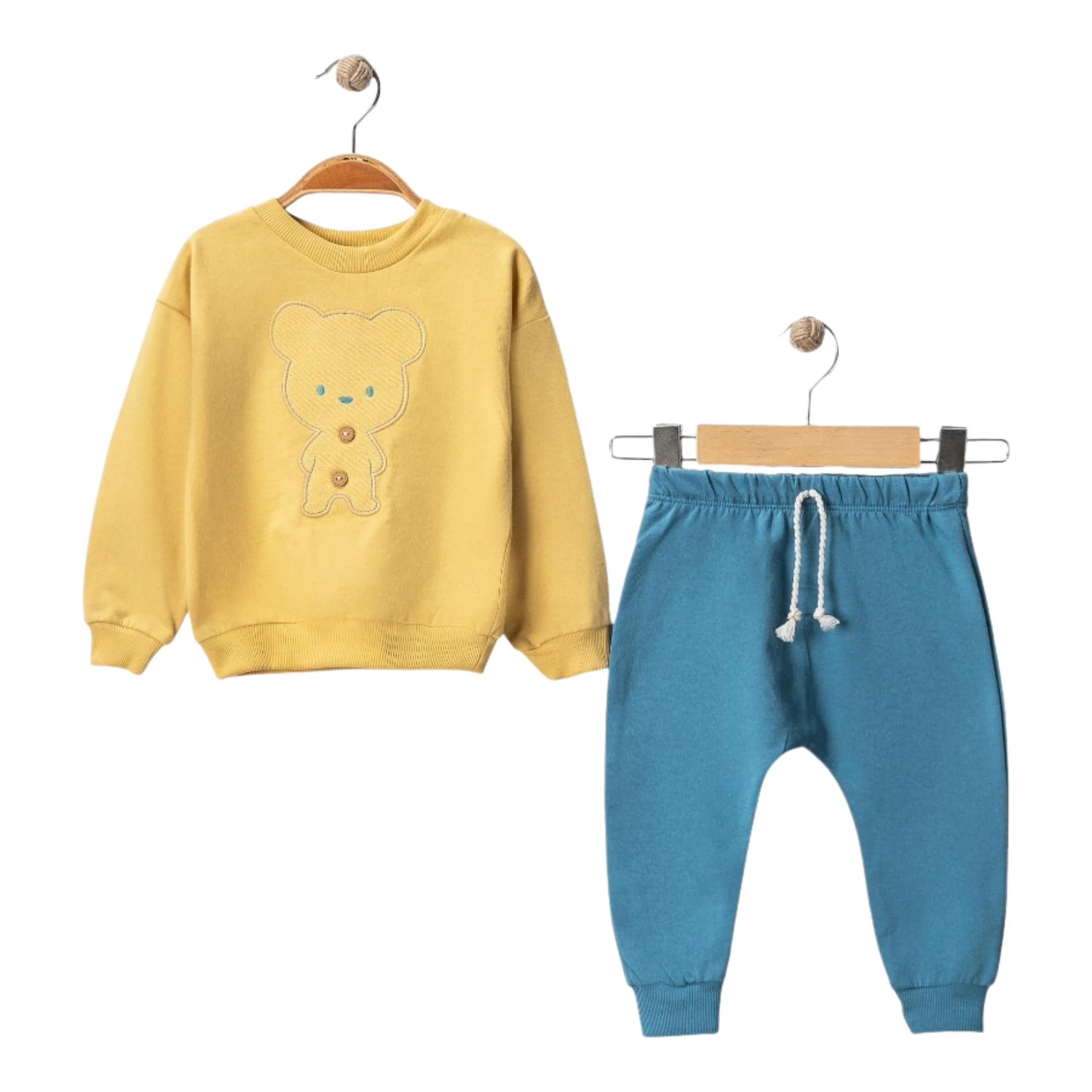 Ayıcık Aplikeli Bebek Takımı