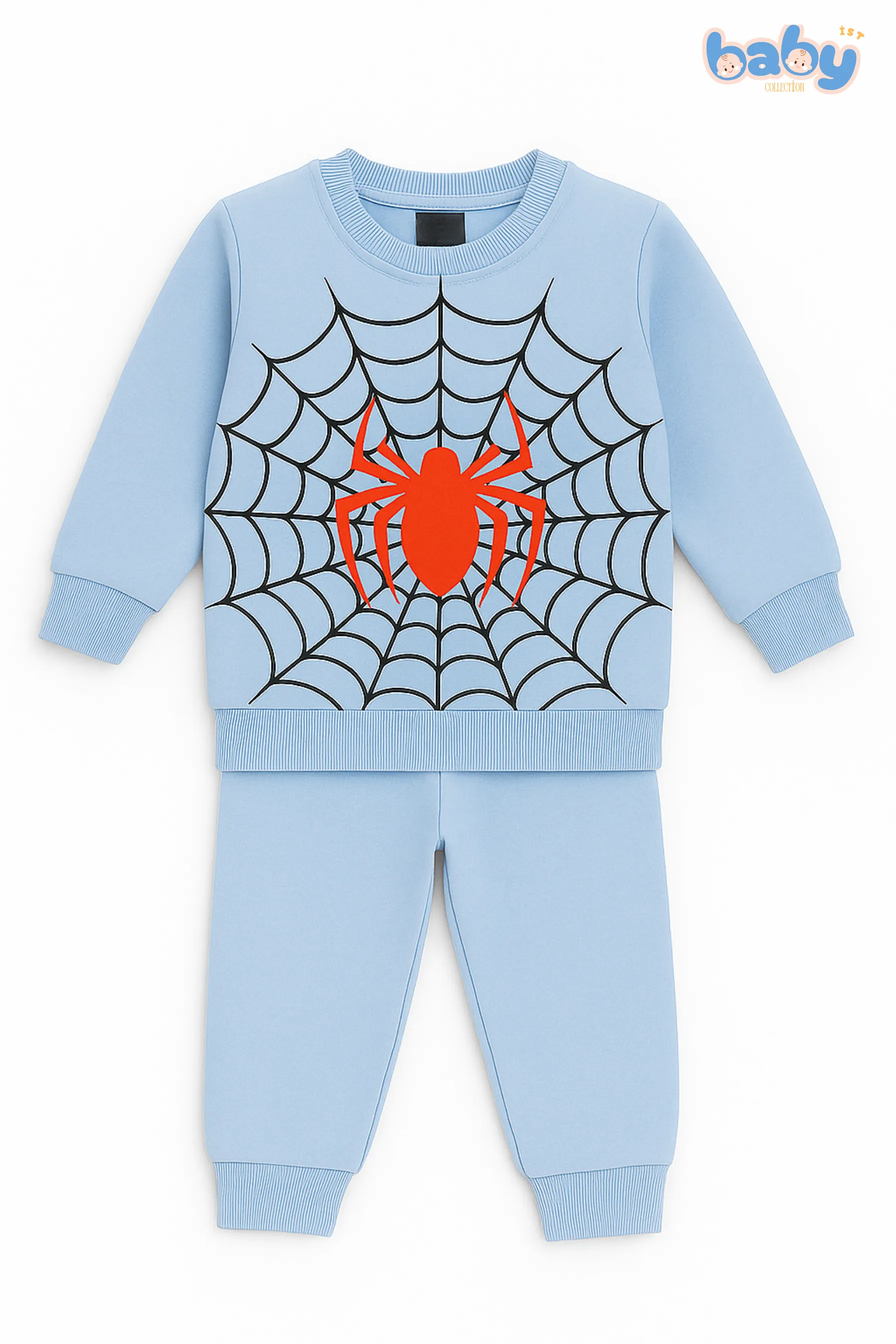 Spiderman Baskılı Bebek Takımı - Açık mavi