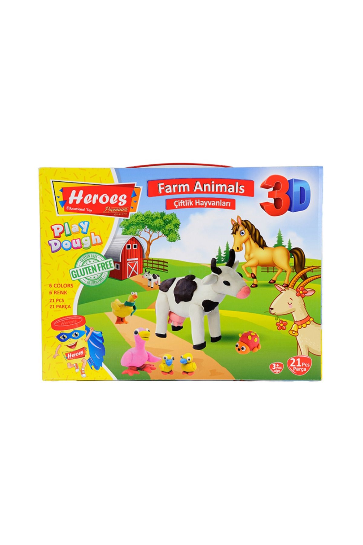 3D Farm Animals Seti Kutulu Oyun Hamuru Seti