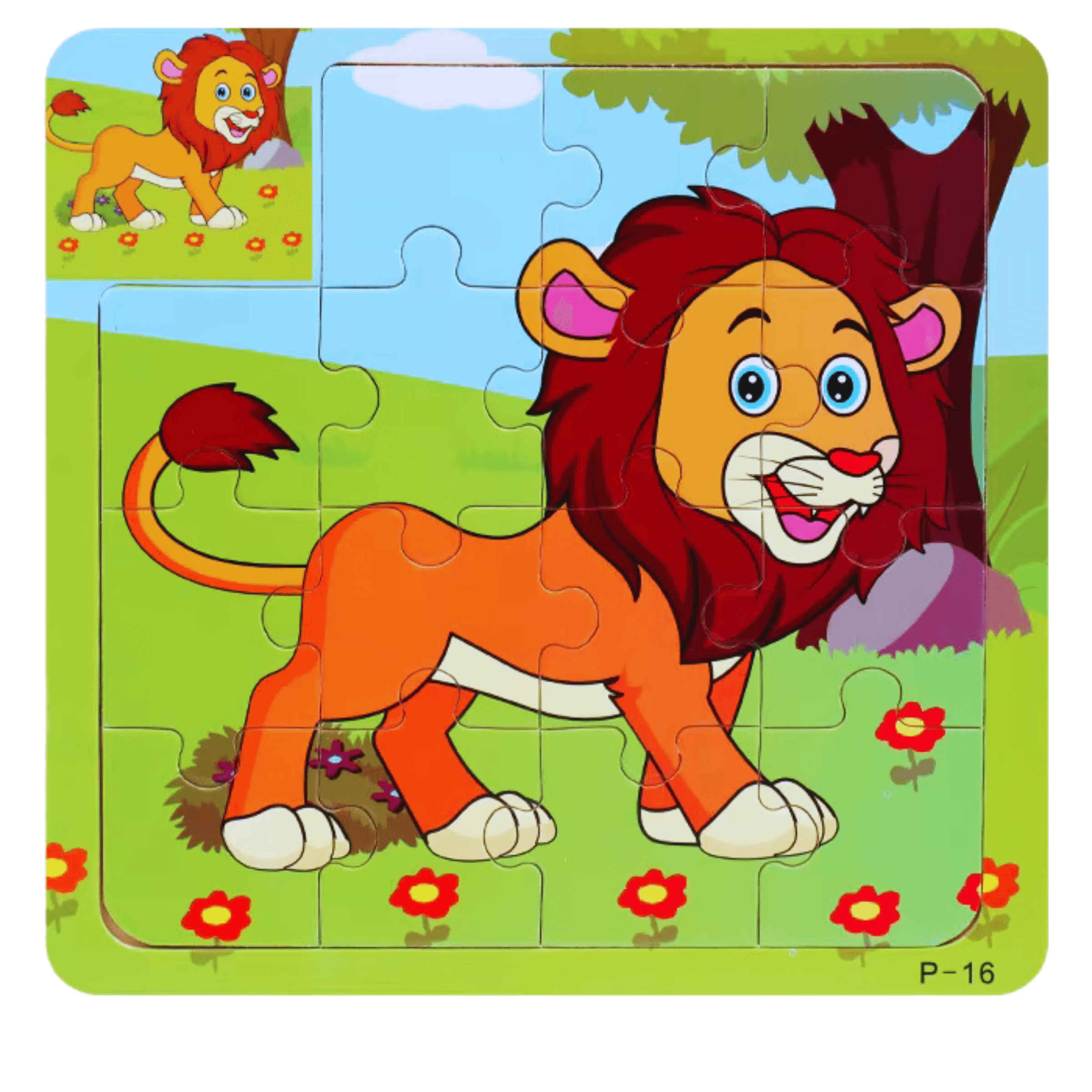 Aslan Desenli Montessori Ahşap Yapboz