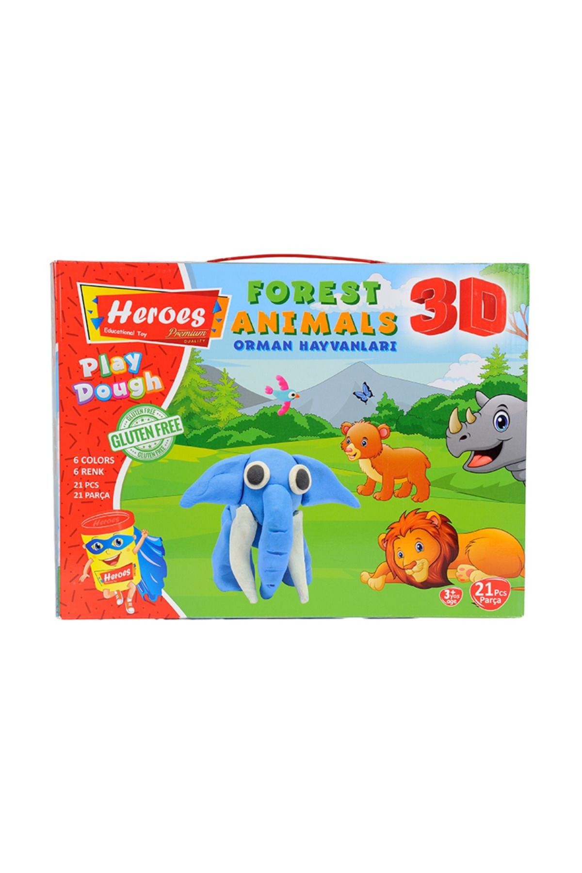 3D Forest Animals Seti Kutulu Oyun Hamuru Seti